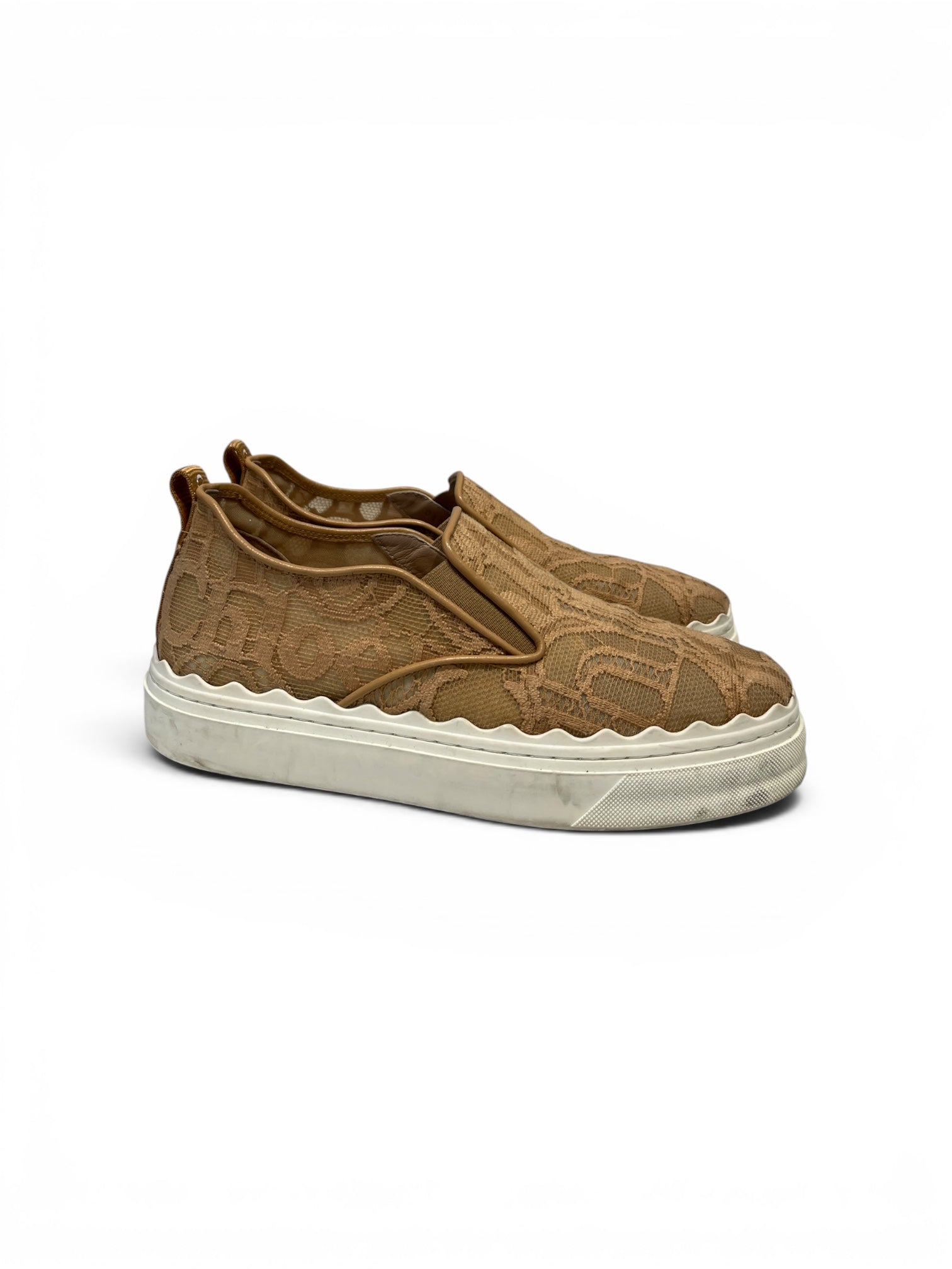 Chloe/Low-Sneakers/US 6/Cotton/BEG/LACE SLIP ONS view 4