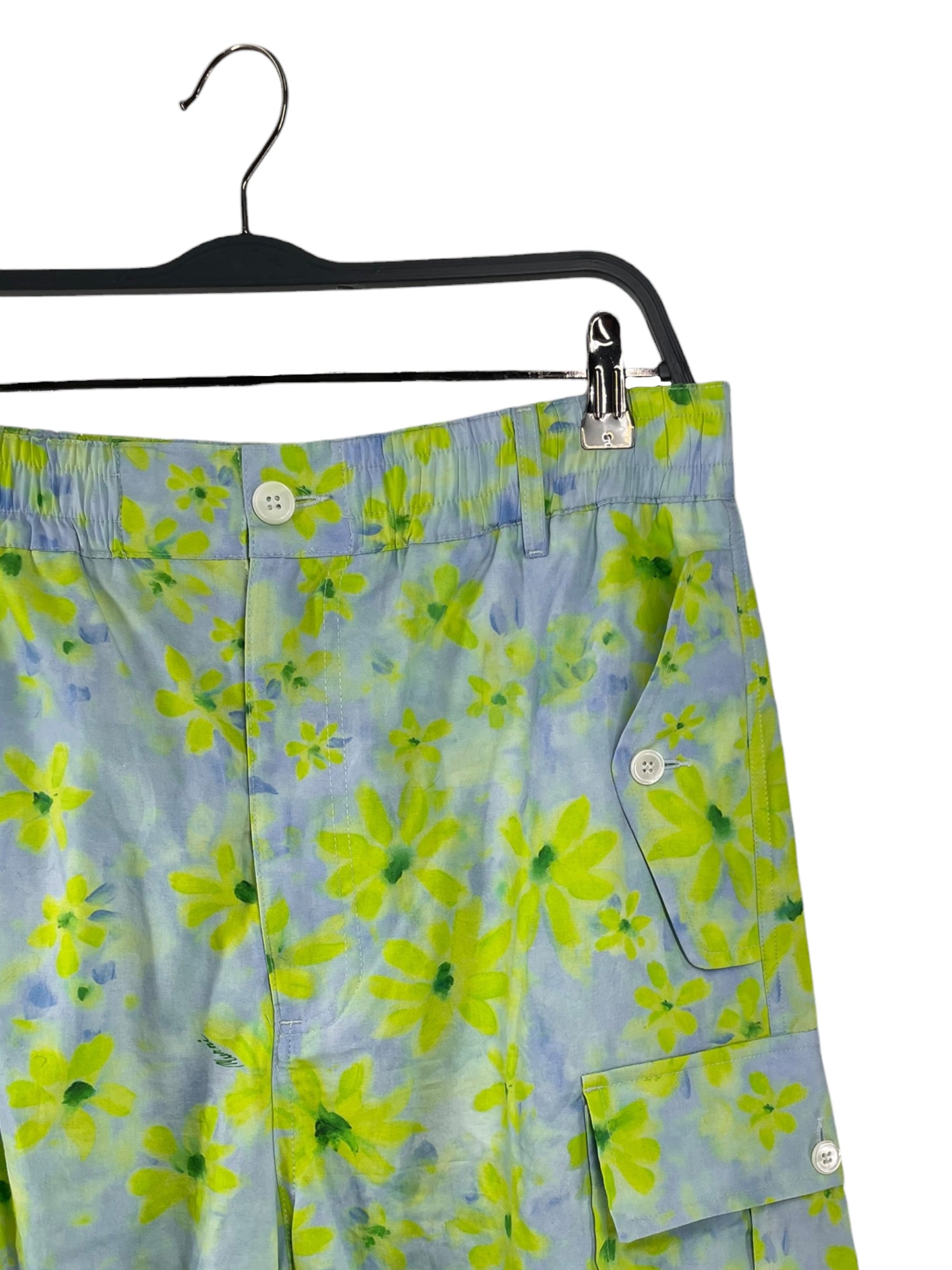 MARNI/Cargo Pants/28/Cotton/GRN/Floral Pattern/GREEN BLUE FLORAL CARGO PANT view 3