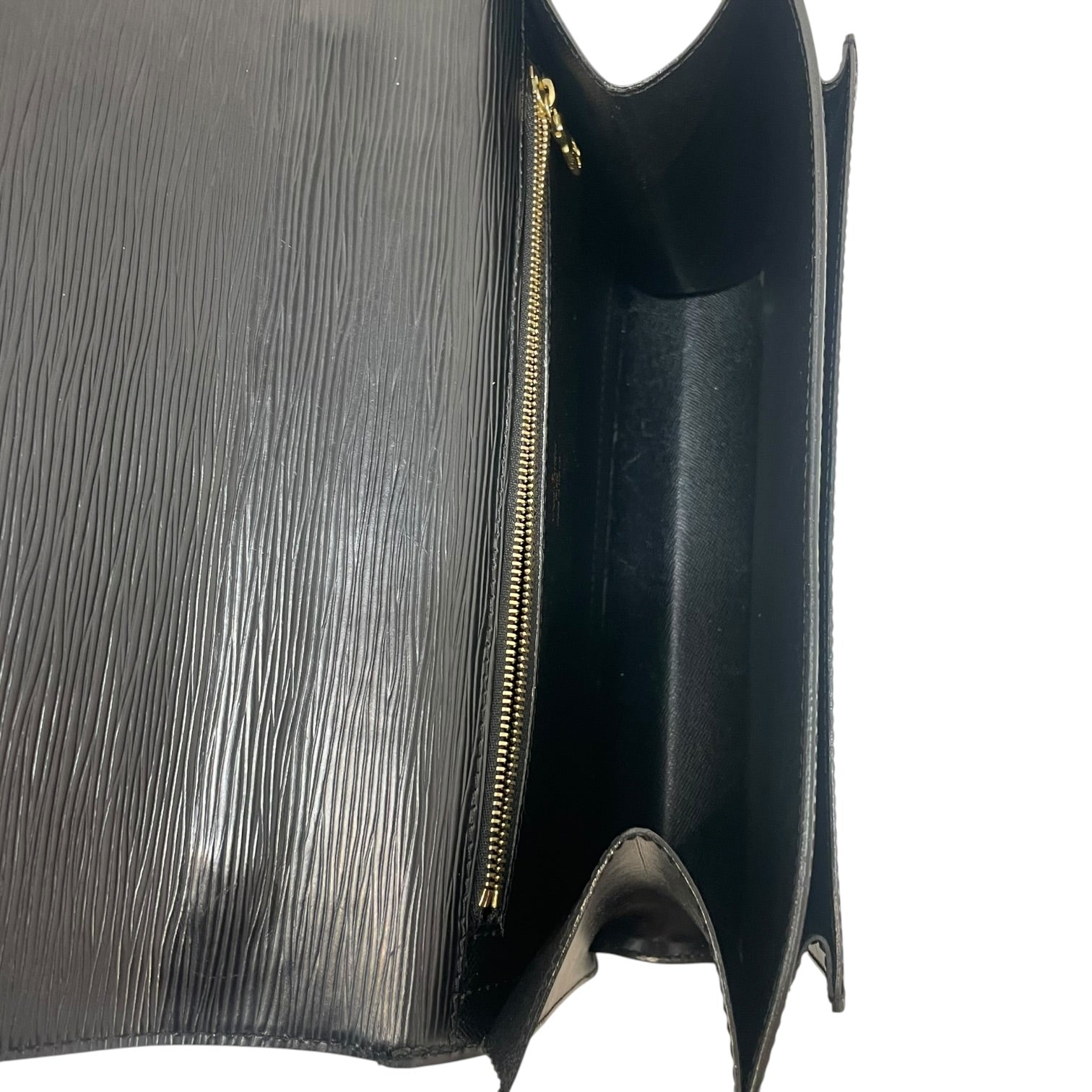 LOUIS VUITTON/Hand Bag/Stripe/Leather/BLK/Epi view 6
