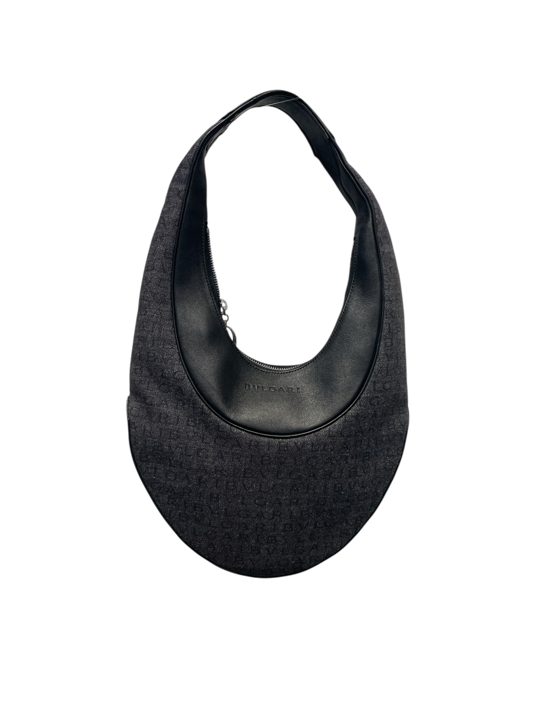 BVLGARI/Hand Bag/Monogram/BLK/Crescent Denim Ascot view 1