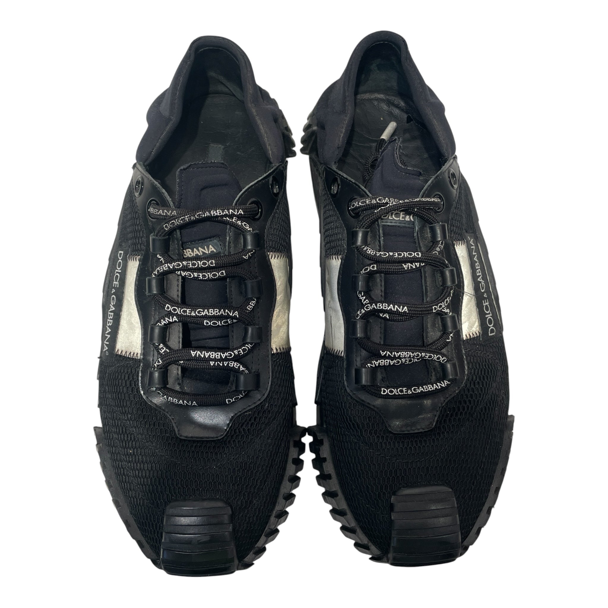 DOLCE&GABBANA/Low-Sneakers/EU 45/Border/Cotton/BLK/superking cloth trainer/white view 2