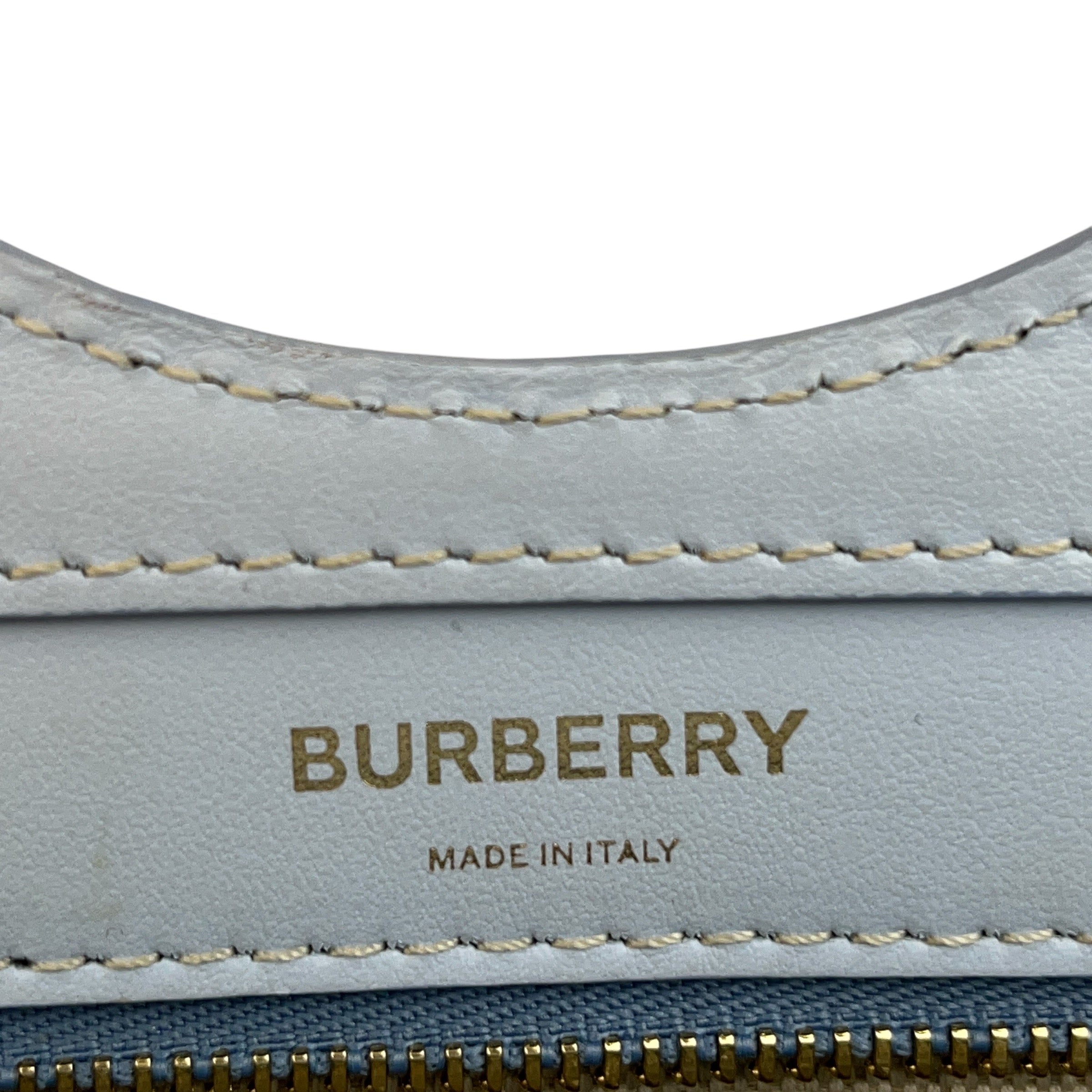 BURBERRY/Cross Body Bag/BLU/canvas crossbody blu leather view 8