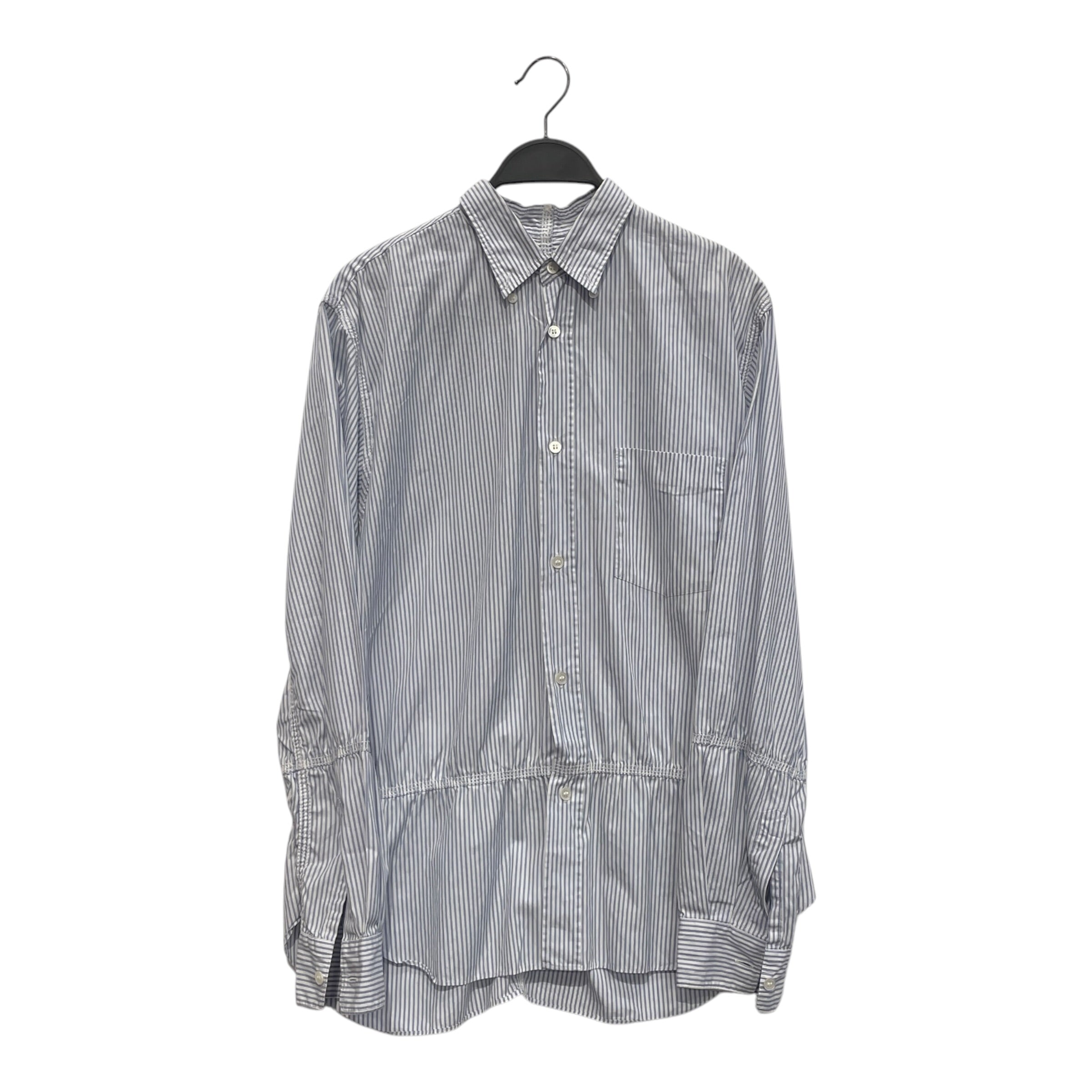 JUNYA WATANABE COMME des GARCONS MAN/LS Shirt/M/Cotton/BLU/Stripe/SINCHED WAIST DETAIL view 1