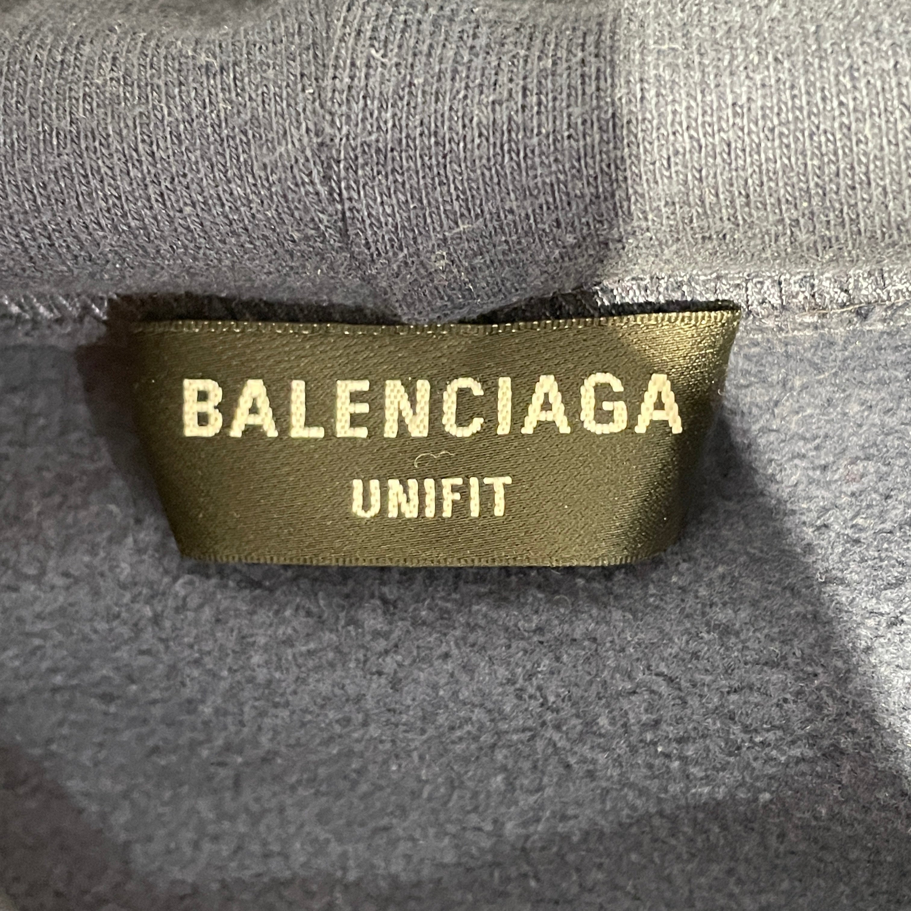 BALENCIAGA/Hoodie/XS/Graphic/Cotton/NVY/ view 3