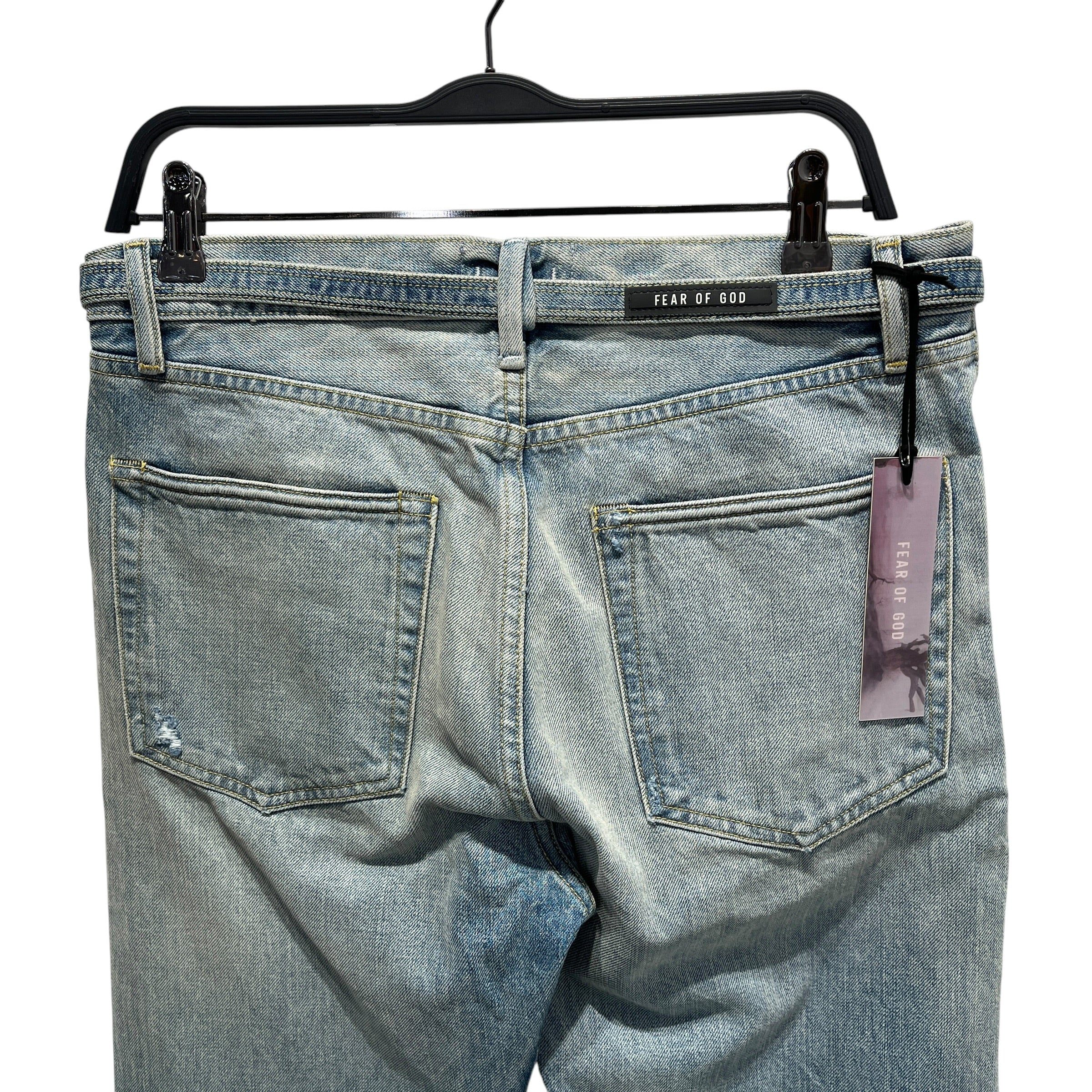 FEAR OF GOD/Straight Pants/32/Denim/BLU/SLIM DOUBLEKNEE BELTED LIGHT view 11
