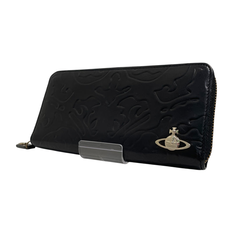 Vivienne Westwood/Long Wallet/All Over Print/Leather/BLK/Embossed Orb Logo Wallet