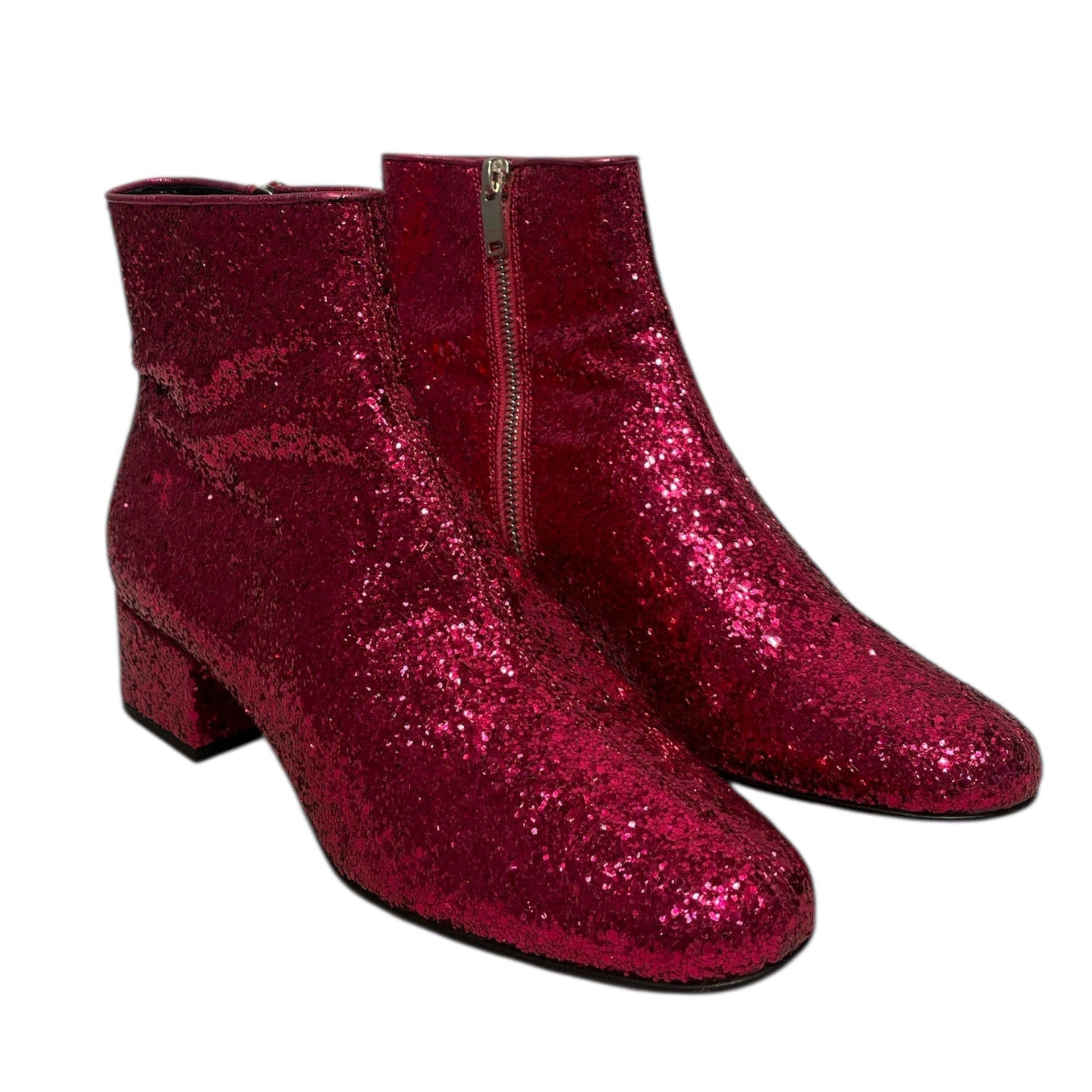 SAINT LAURENT/Heels/EU 36.5/Iridescent/PNK/GLITTER ZIP CLOSURE view 1