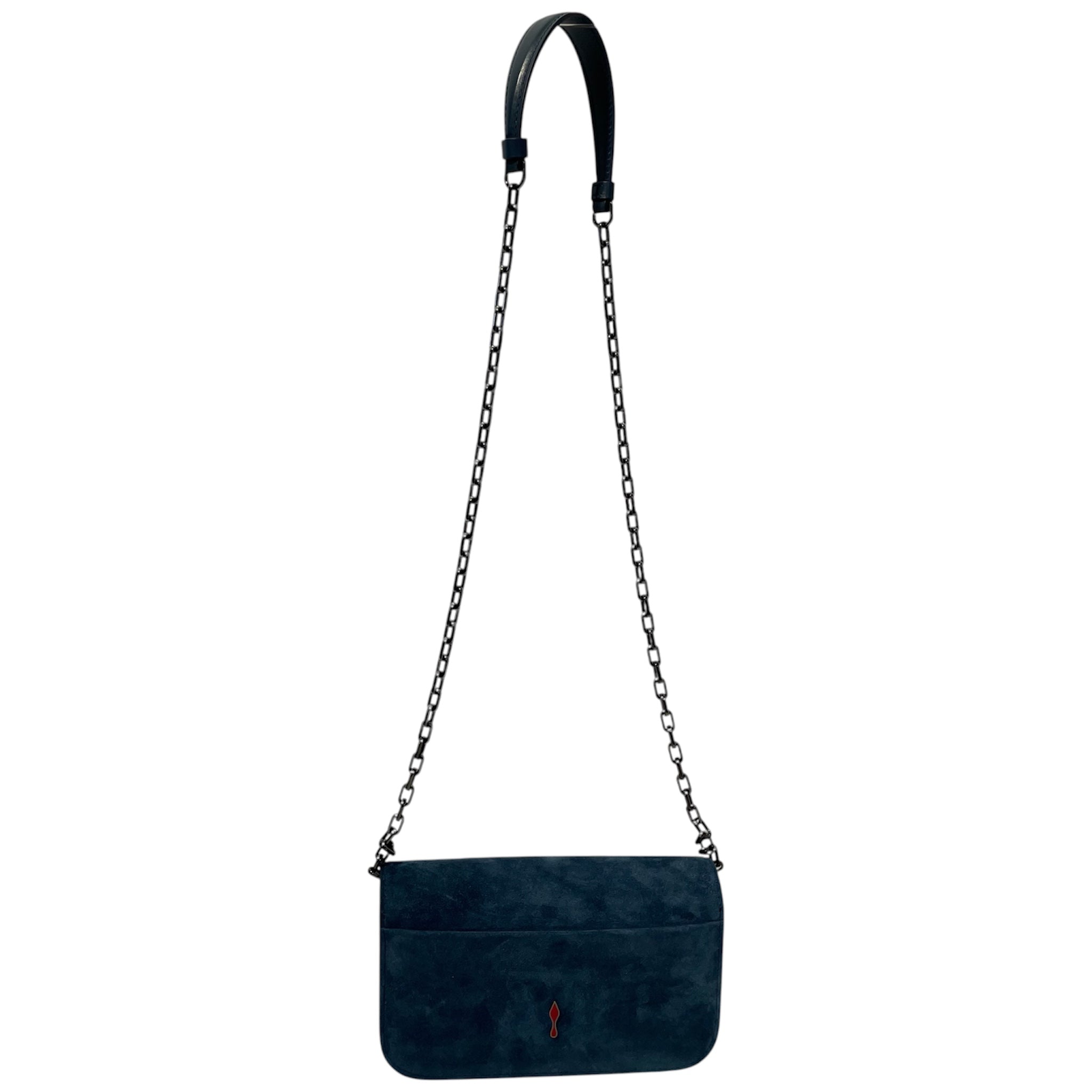 Christian Louboutin/Cross Body Bag/Suede/BLU/cl suede spike bag view 2