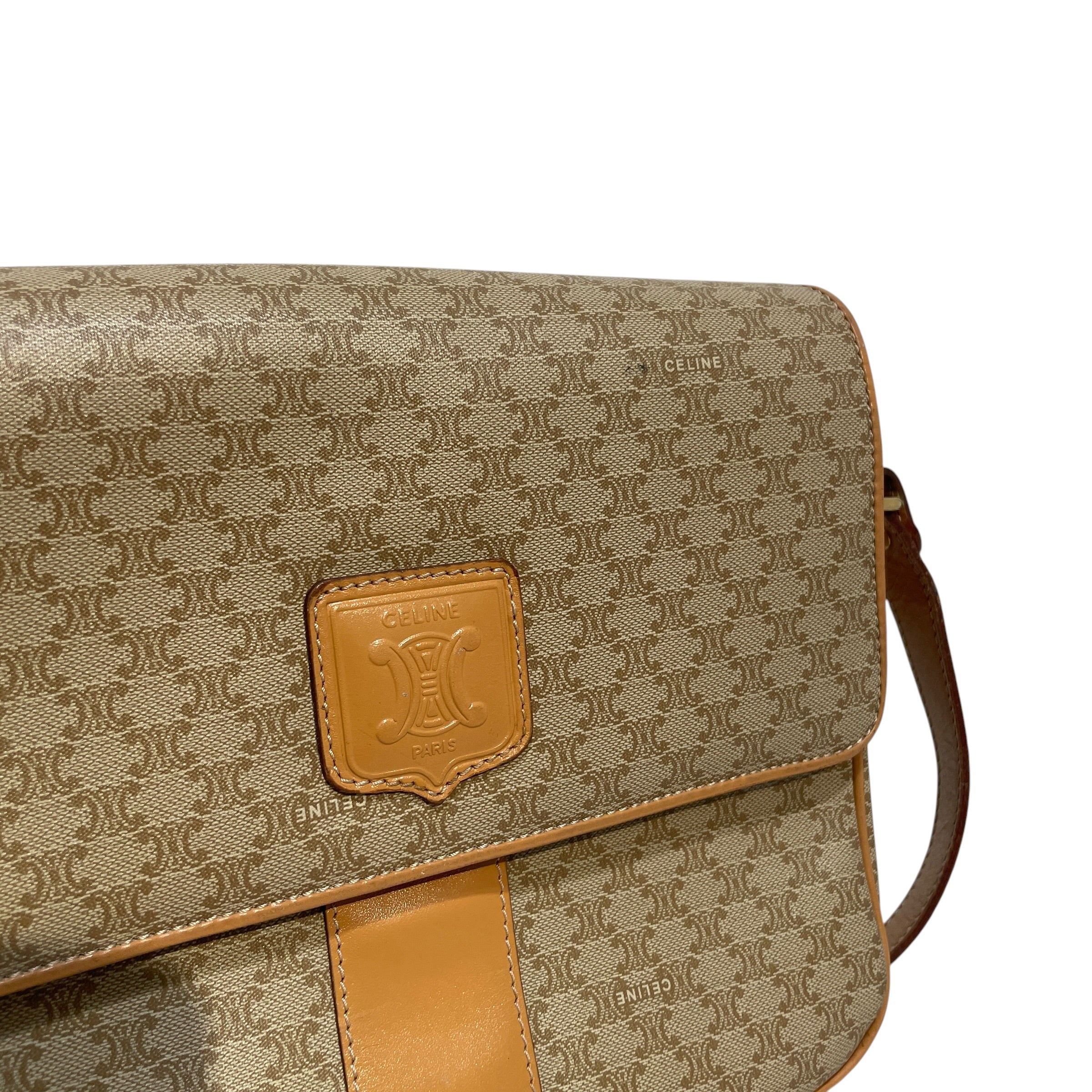 CELINE/Cross Body Bag/Monogram/Leather/KHK/ view 4