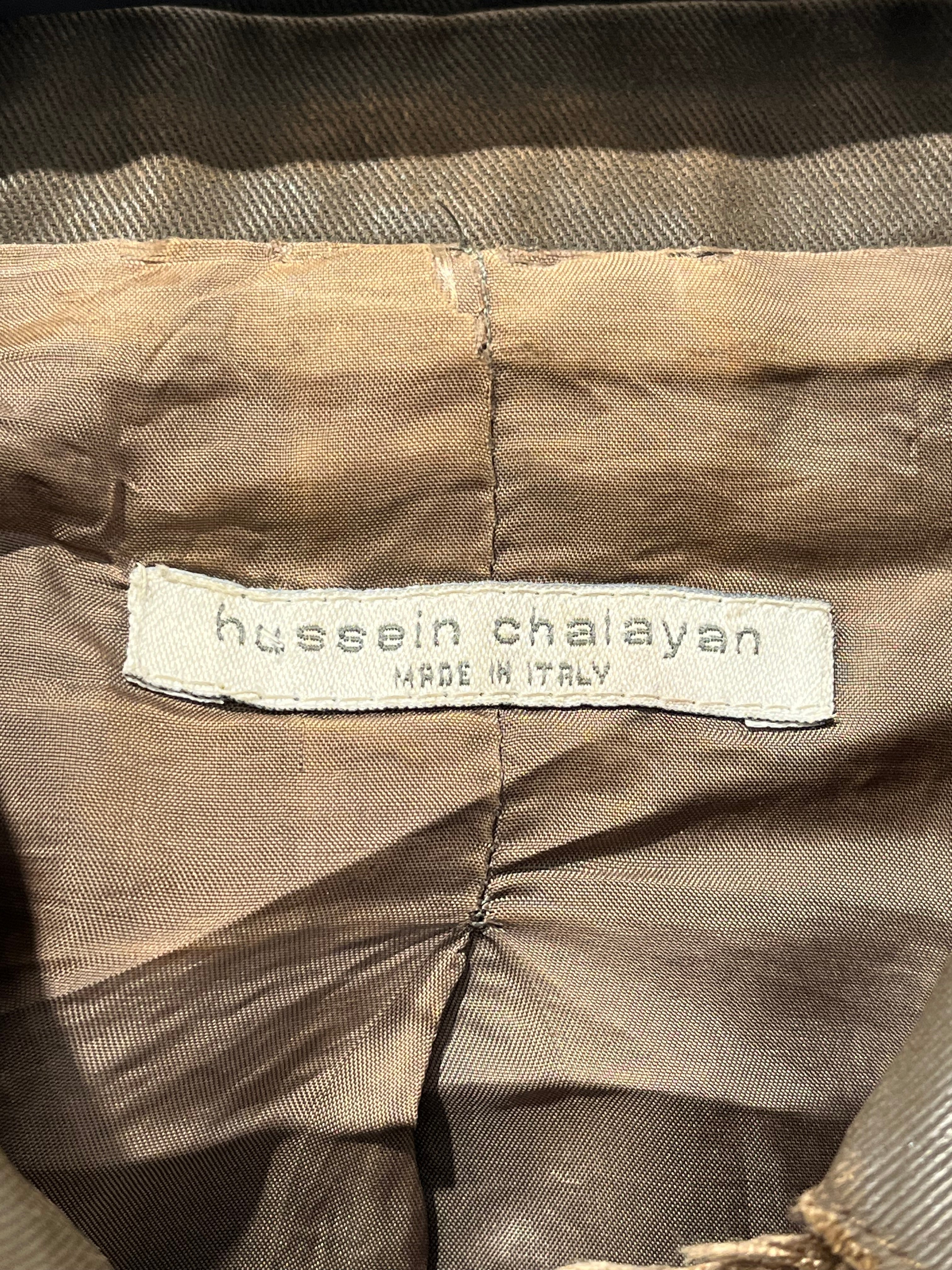 hussein chalayan/Trench Coat/42/Cotton/BRW/Single Breasted/RAW HEM OVERLAY FABRIC ASYM view 3