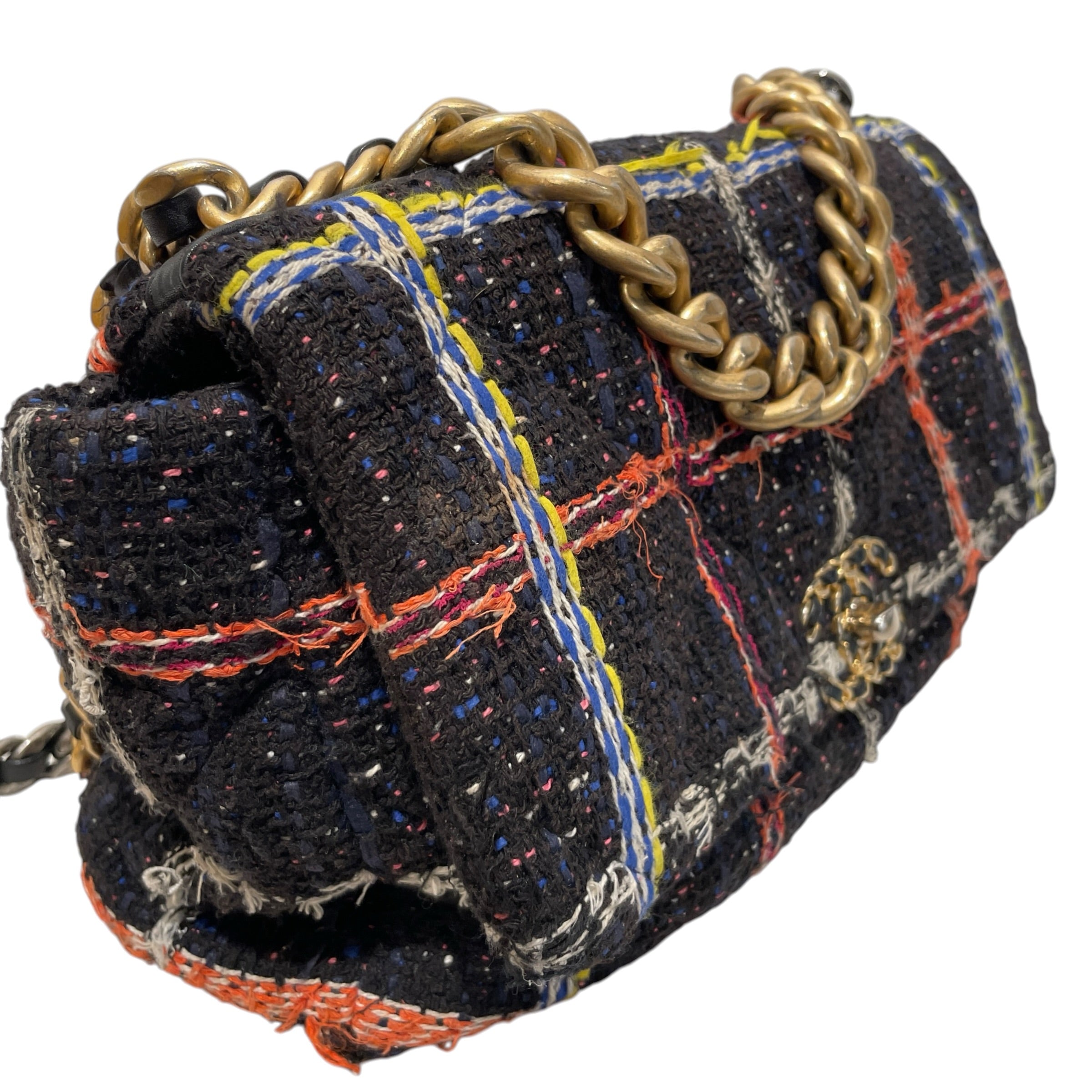 CHANEL/Hand Bag/Stripe/Tweed/MLT/large 19 tweed view 6