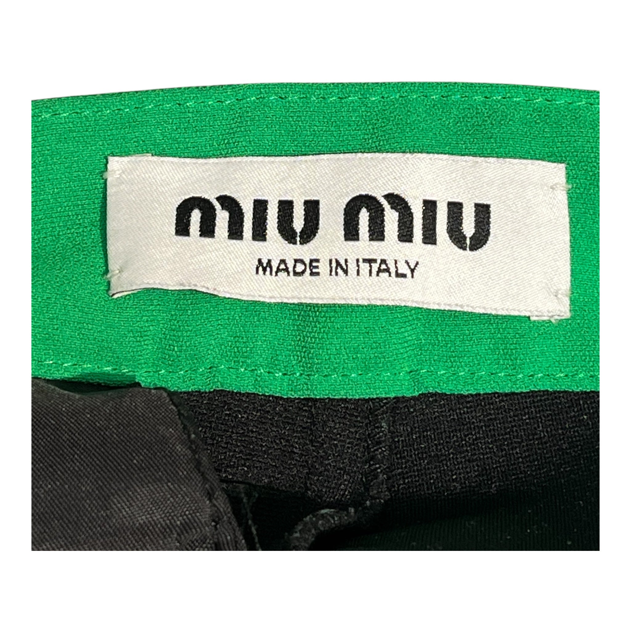 MIU MIU/Shorts/M/Cotton/BLK/GREEN WAIST BAND view 3