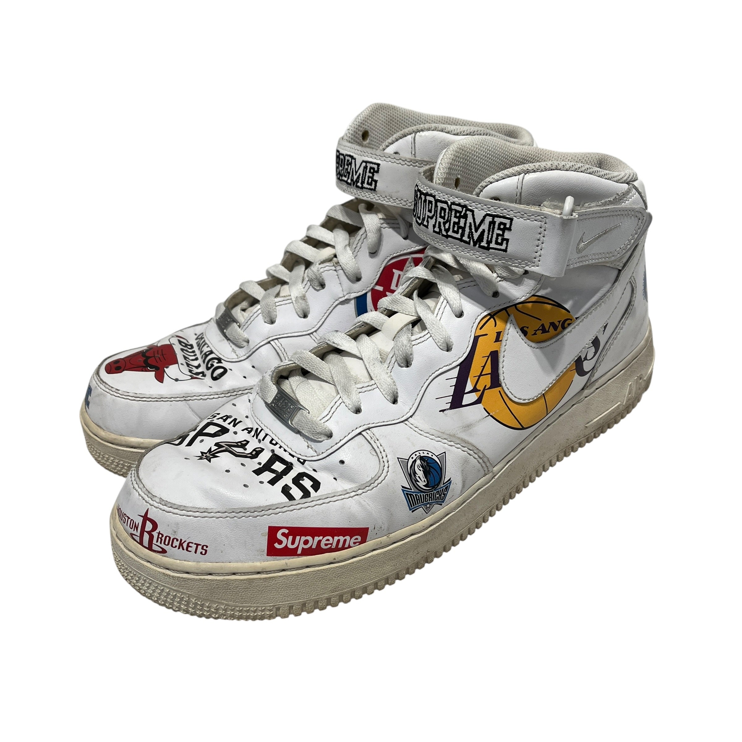NIKE/Supreme/NBA/Hi-Sneakers/US 11.5/Leather/WHT/air force 1 nba teams view 1