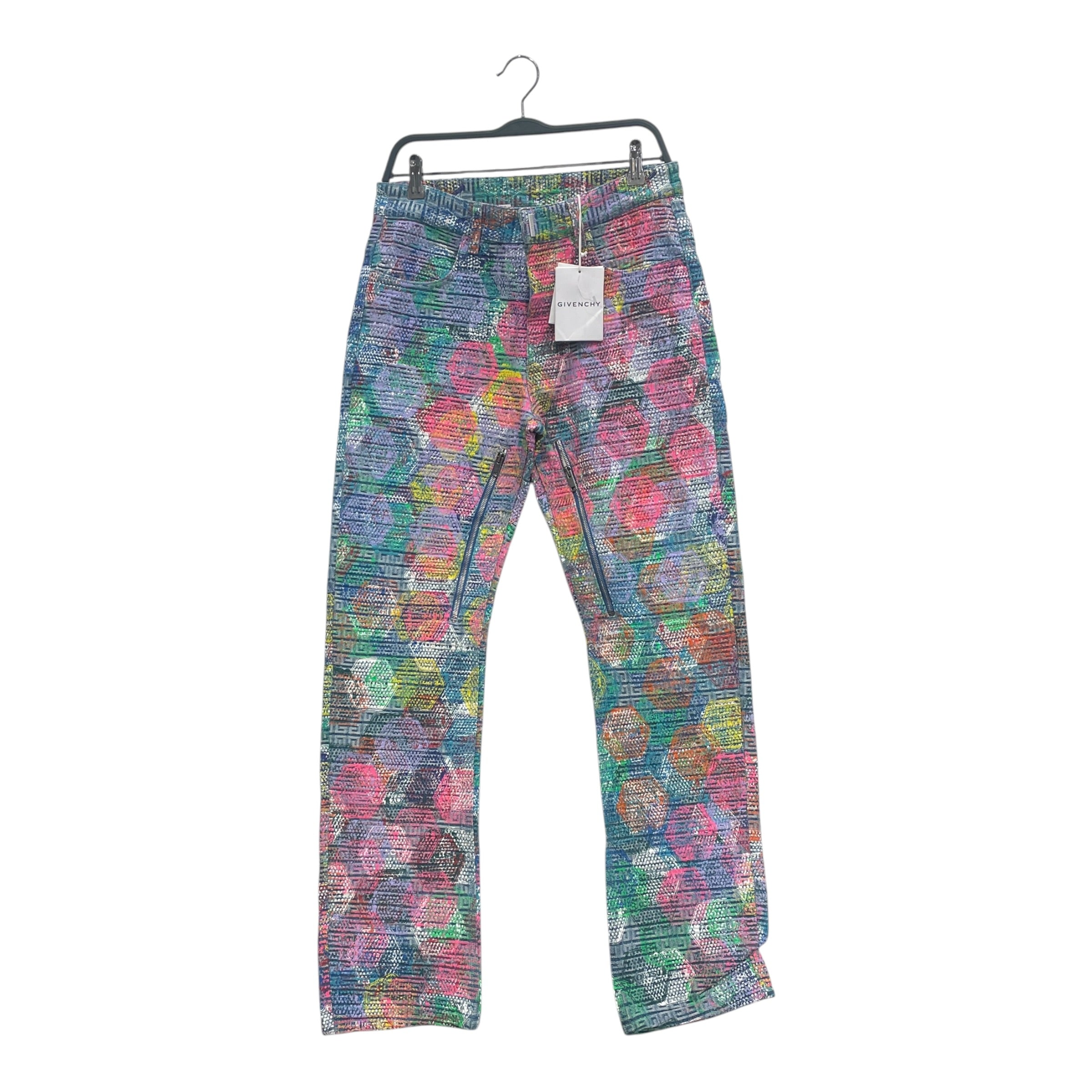 GIVENCHY/Straight Pants/30/Cotton/MLT/All Over Print/SS23 LOG-JACQUARD JEAN