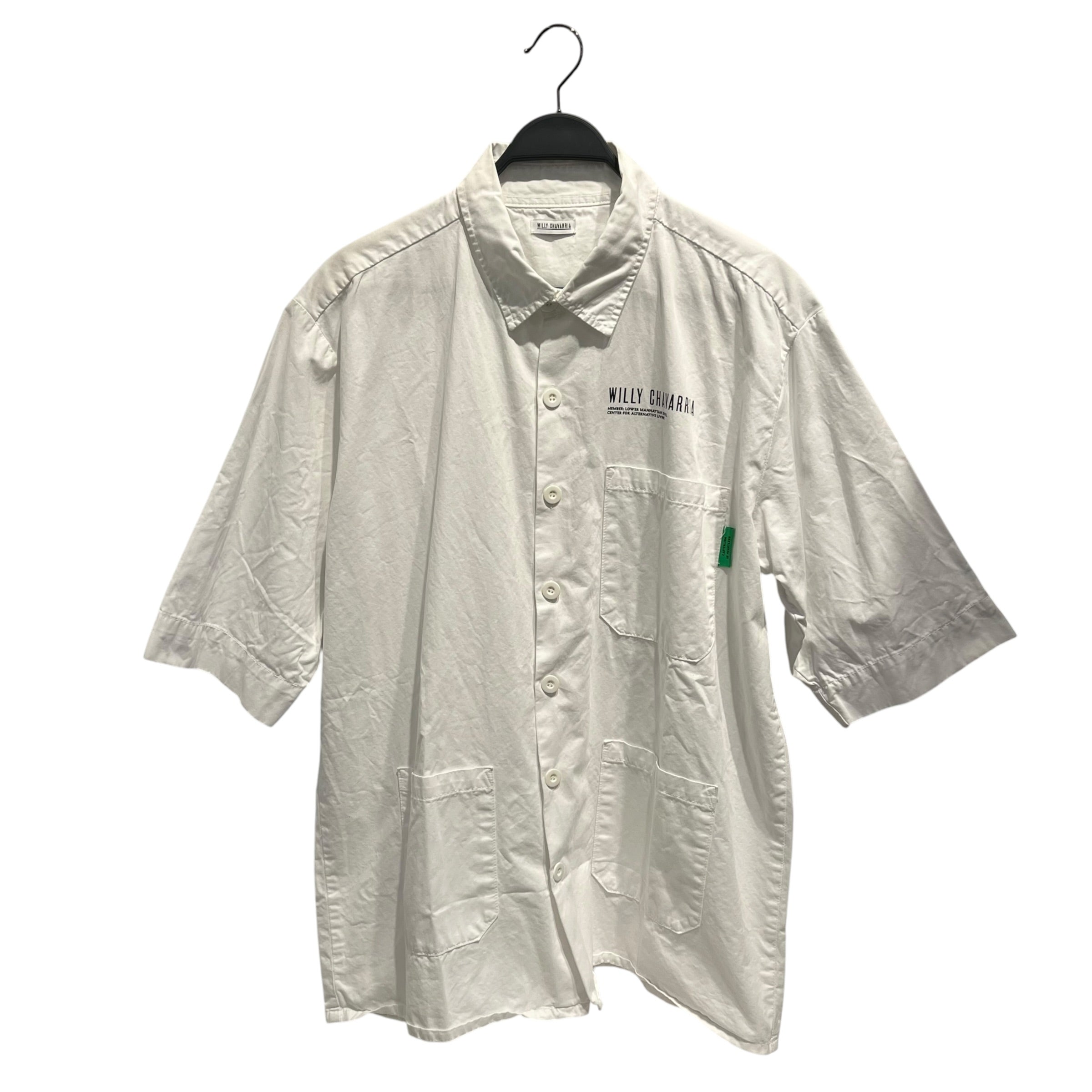 WILLY CHAVARRIA/SS Shirt/S/Cotton/WHT/BLACK LOGO ON CHEST view 1