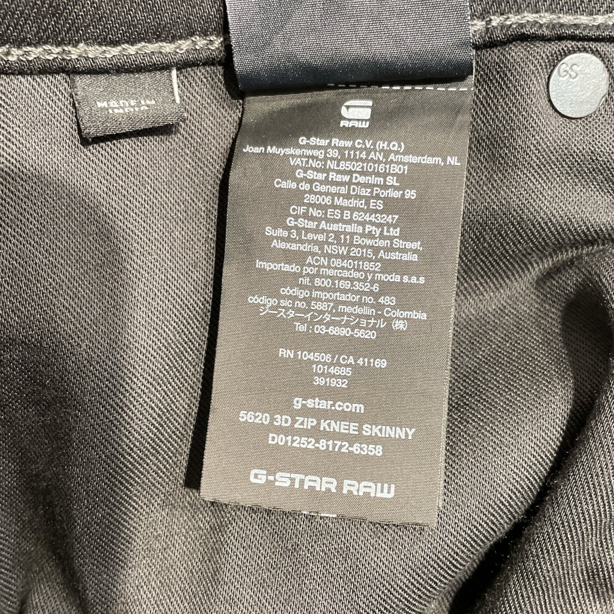 G-STAR RAW/Skinny Pants/38/Cotton/BLK/Black 5620 3D Zip Knee Pants view 5
