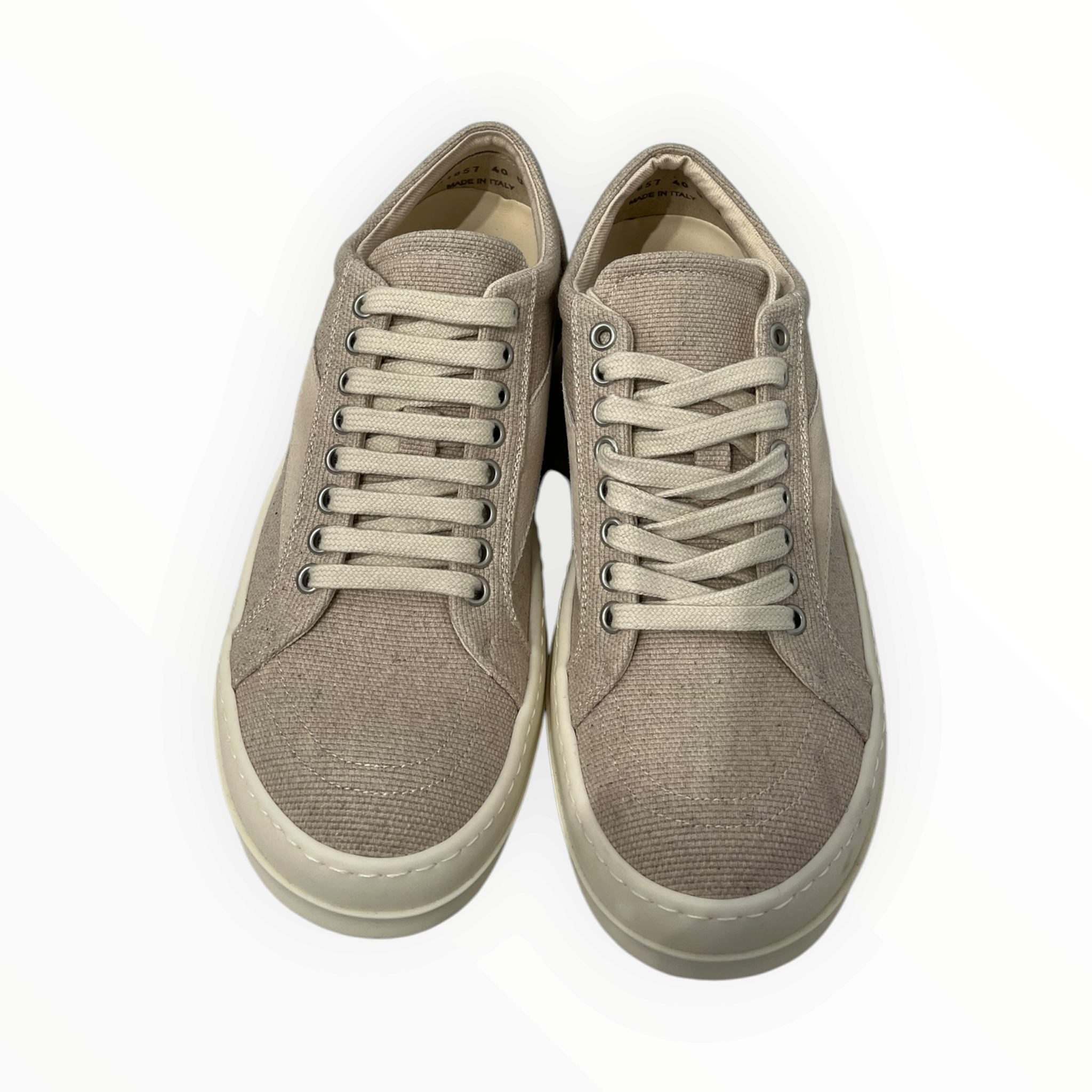 RICK OWENS DRKSHDW/Low-Sneakers/EU 40/Cotton/CRM/CANVAS BURLAP TOP VANS view 3