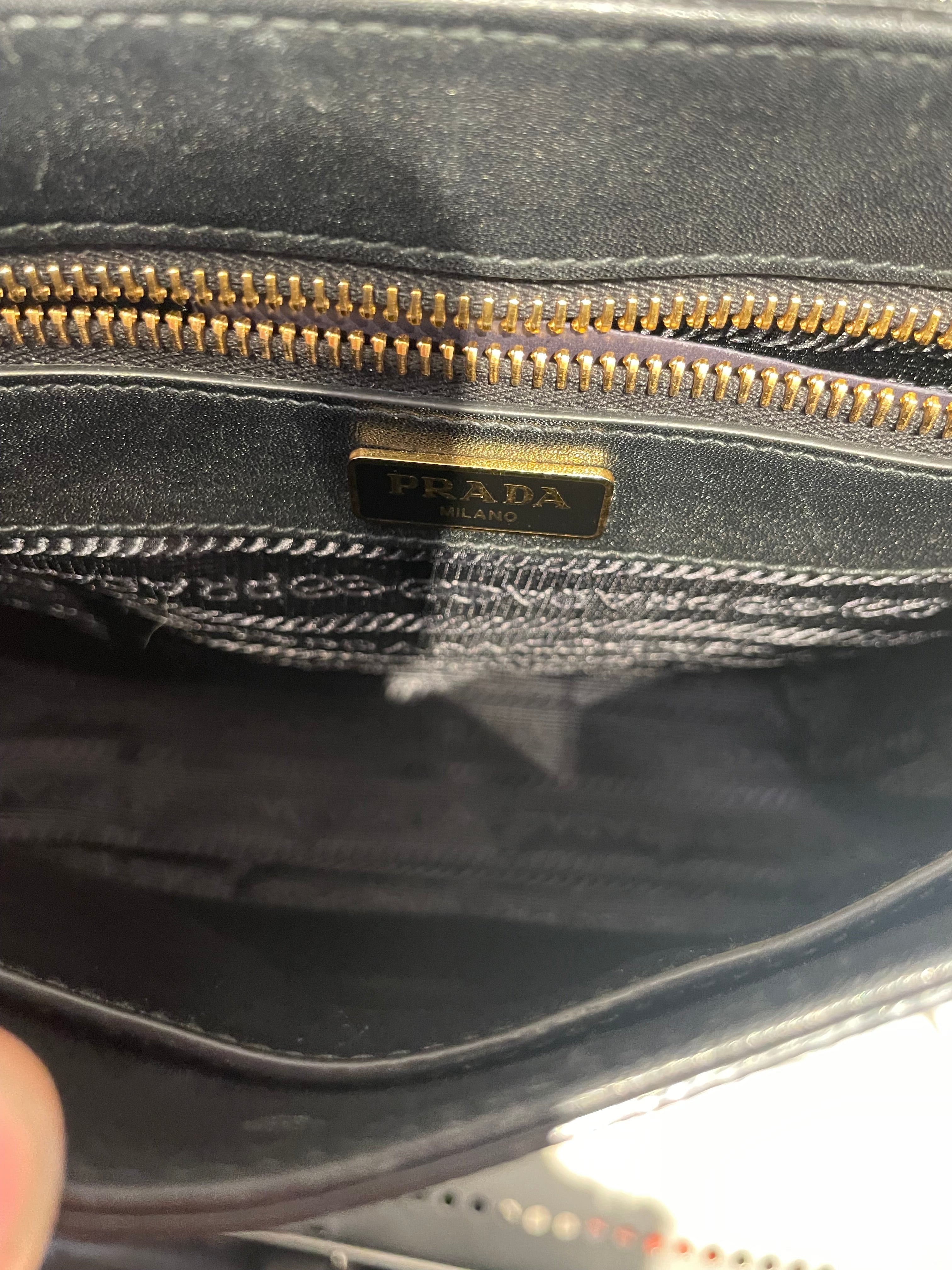 PRADA/Cross Body Bag/Leather/BLK/Saffiano Lux Bag view 5
