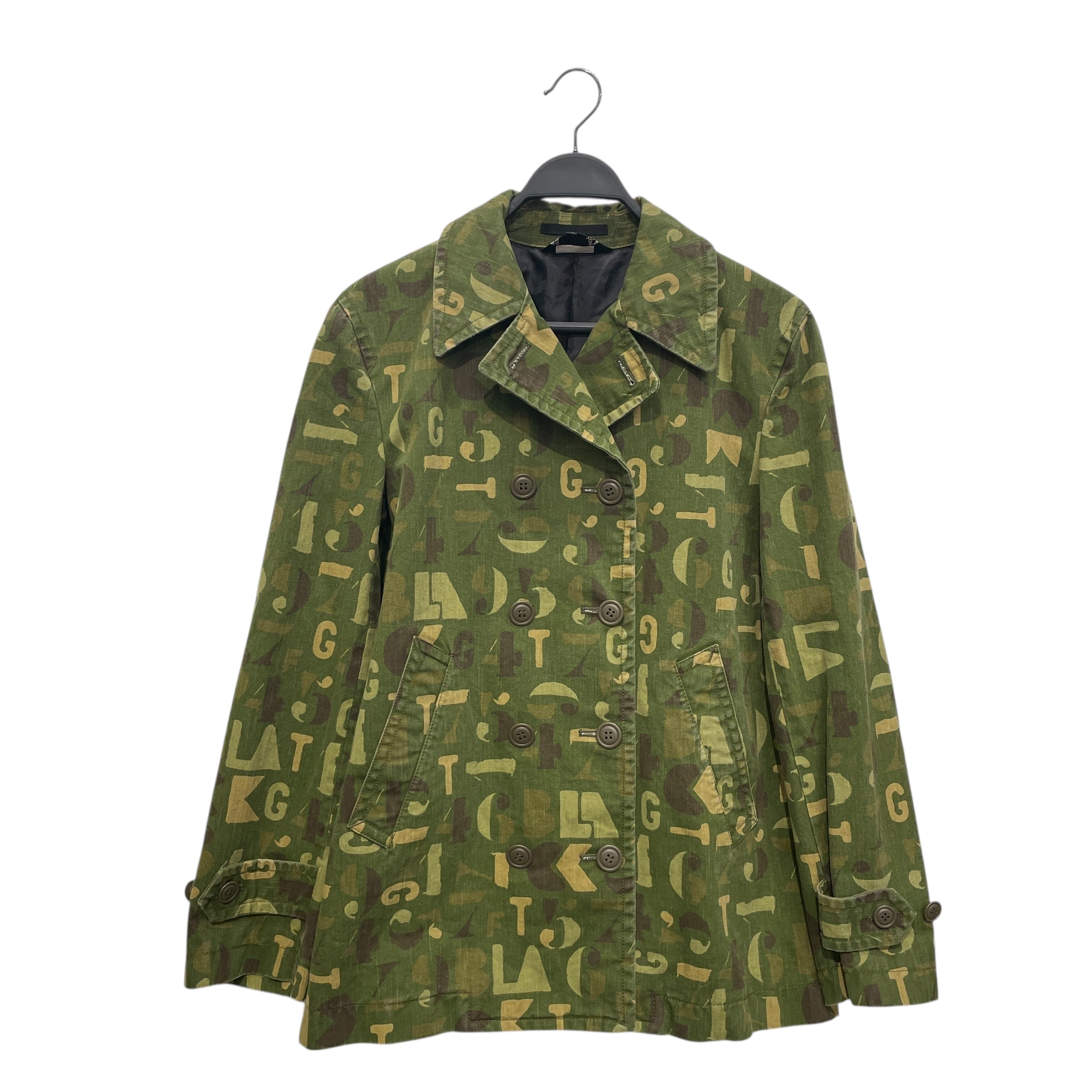 BLACK COMME des GARCONS/Jacket/L/Cotton/GRN/All Over Print/DRILL COTTON JKT view 1