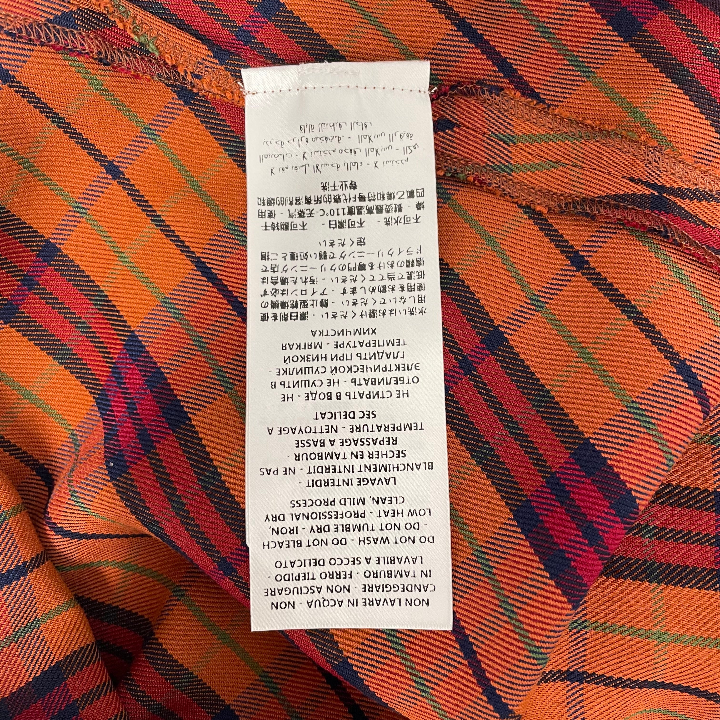 Alexander McQueen/Long Skirt/46/Plaid/Cotton/ORN/Maxi Length/velvet drawstring view 4