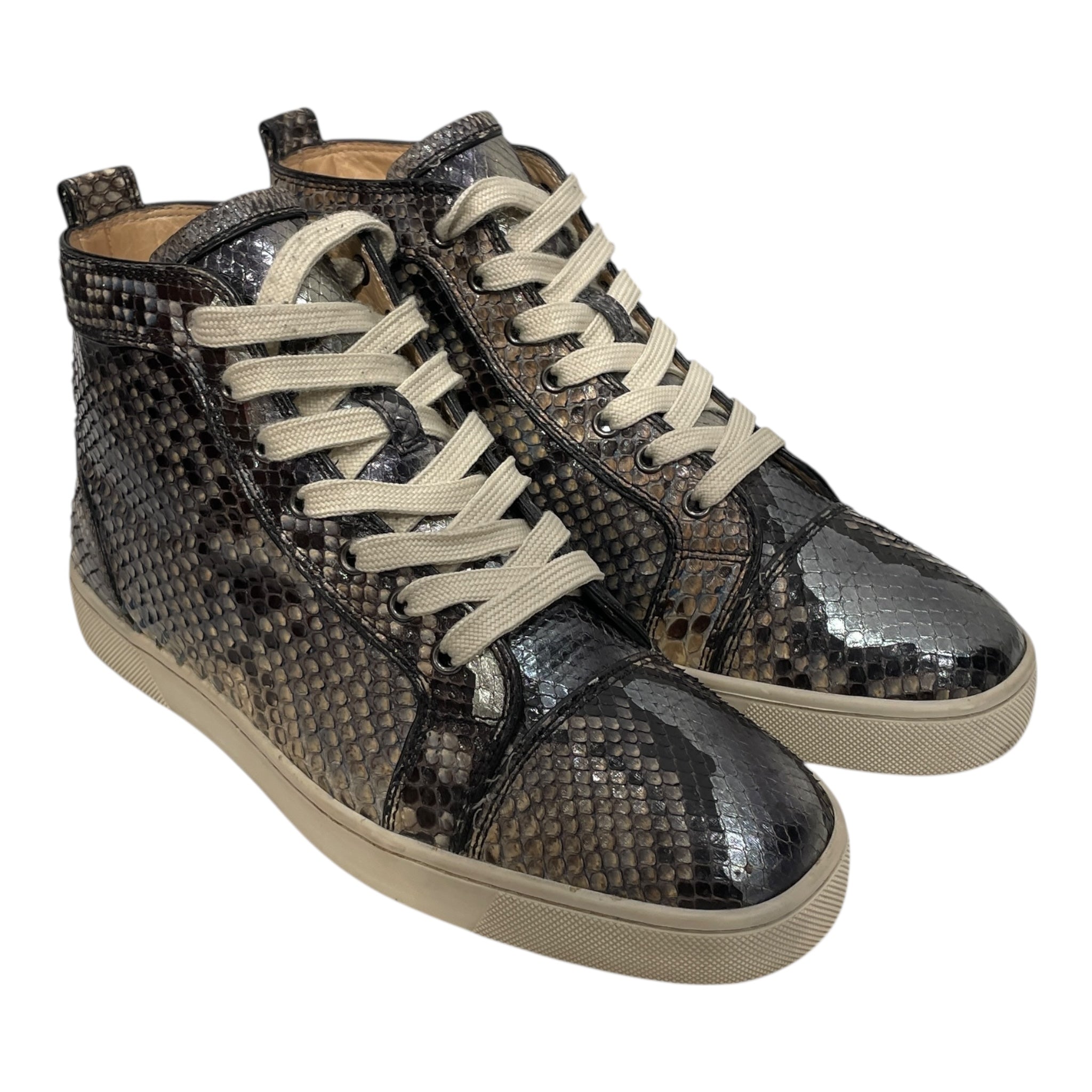 Christian Louboutin/Hi-Sneakers/EU 41.5/Animal Pattern/Leather/MLT/BLU GRN BLK SNAKE SKIN view 1
