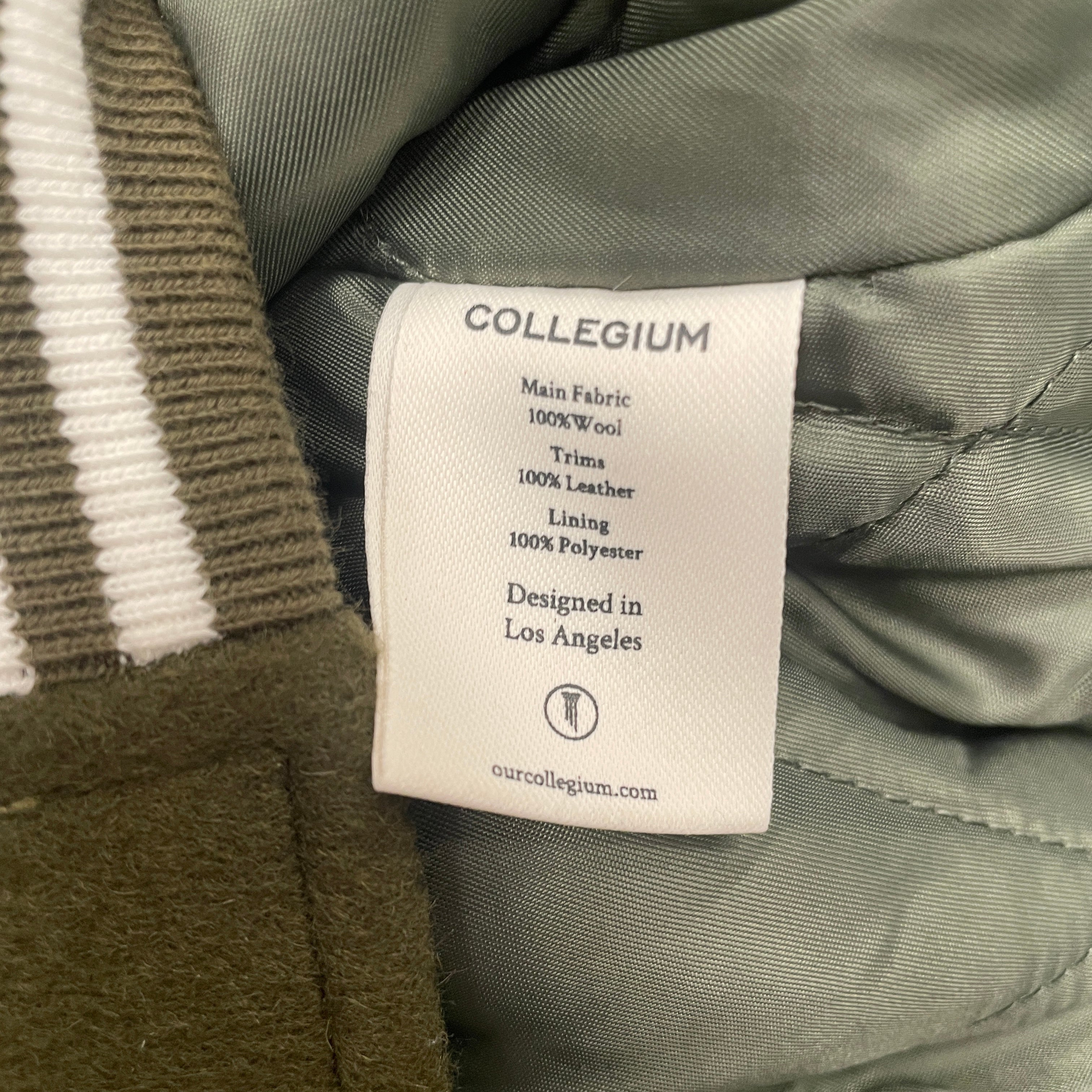COLLEGIUM/Baseball Jkt/L/Wool/GRN/LEATHER AND WOOL VARSITY JKT view 4