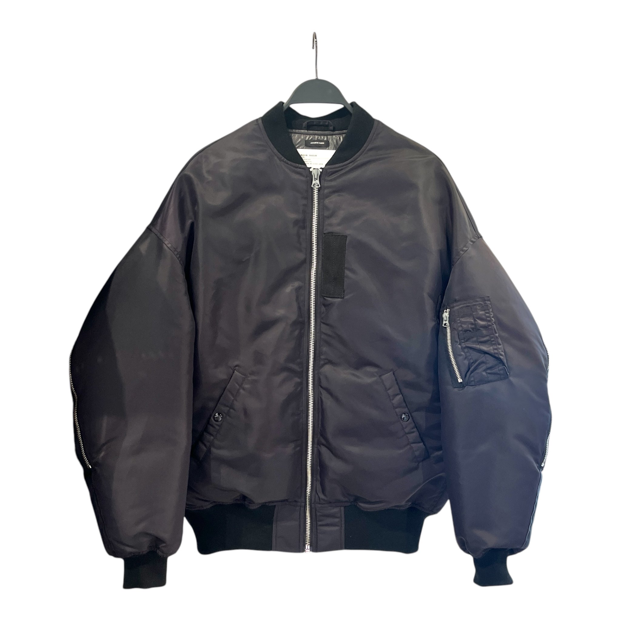 R13/Flight Jkt/M/Nylon/BLK/No Collar/ZIP OUT DOWN BOMBER view 1