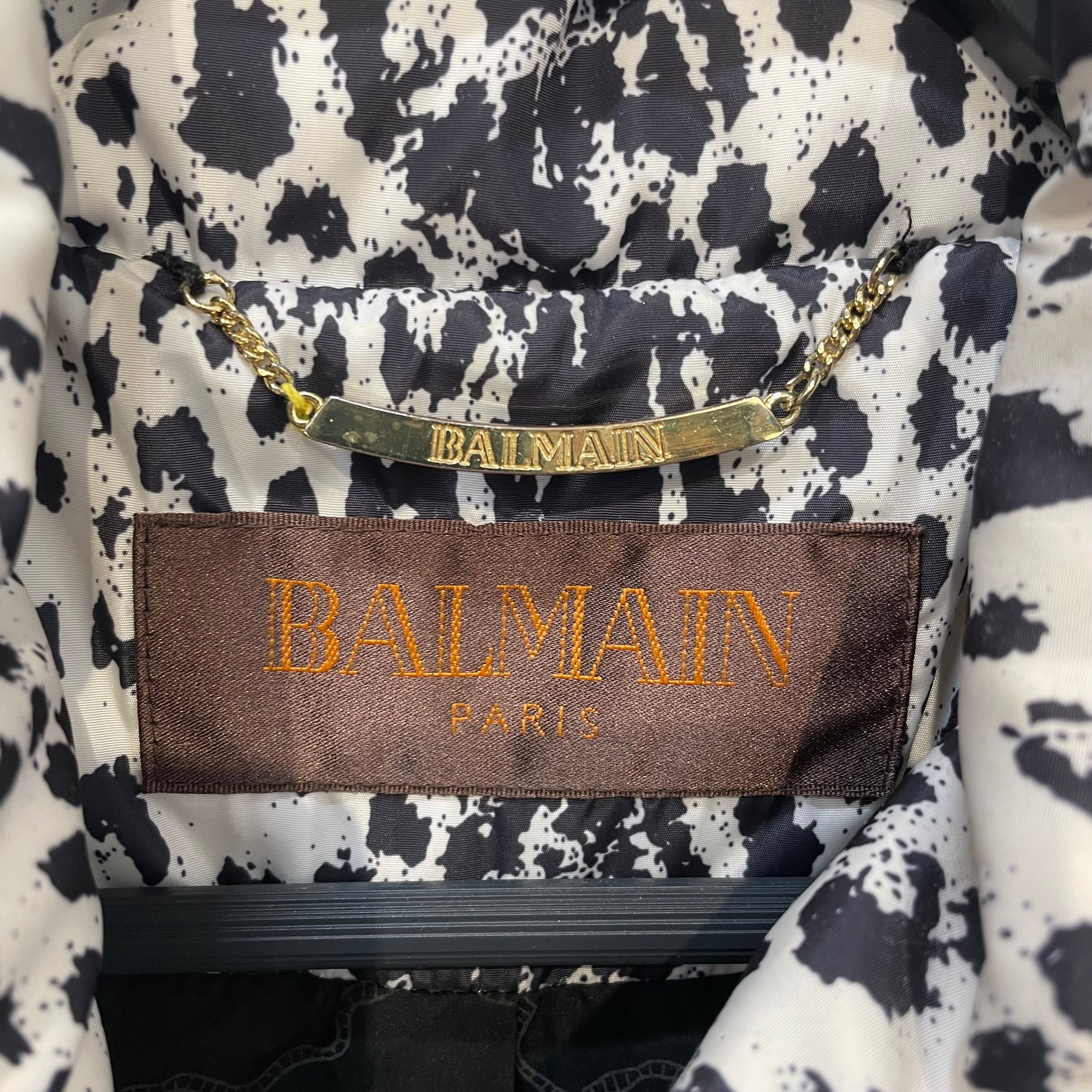 BALMAIN/Puffer Jkt/L/Polyester/WHT/WHITE WITH BLACK SPOTS view 3