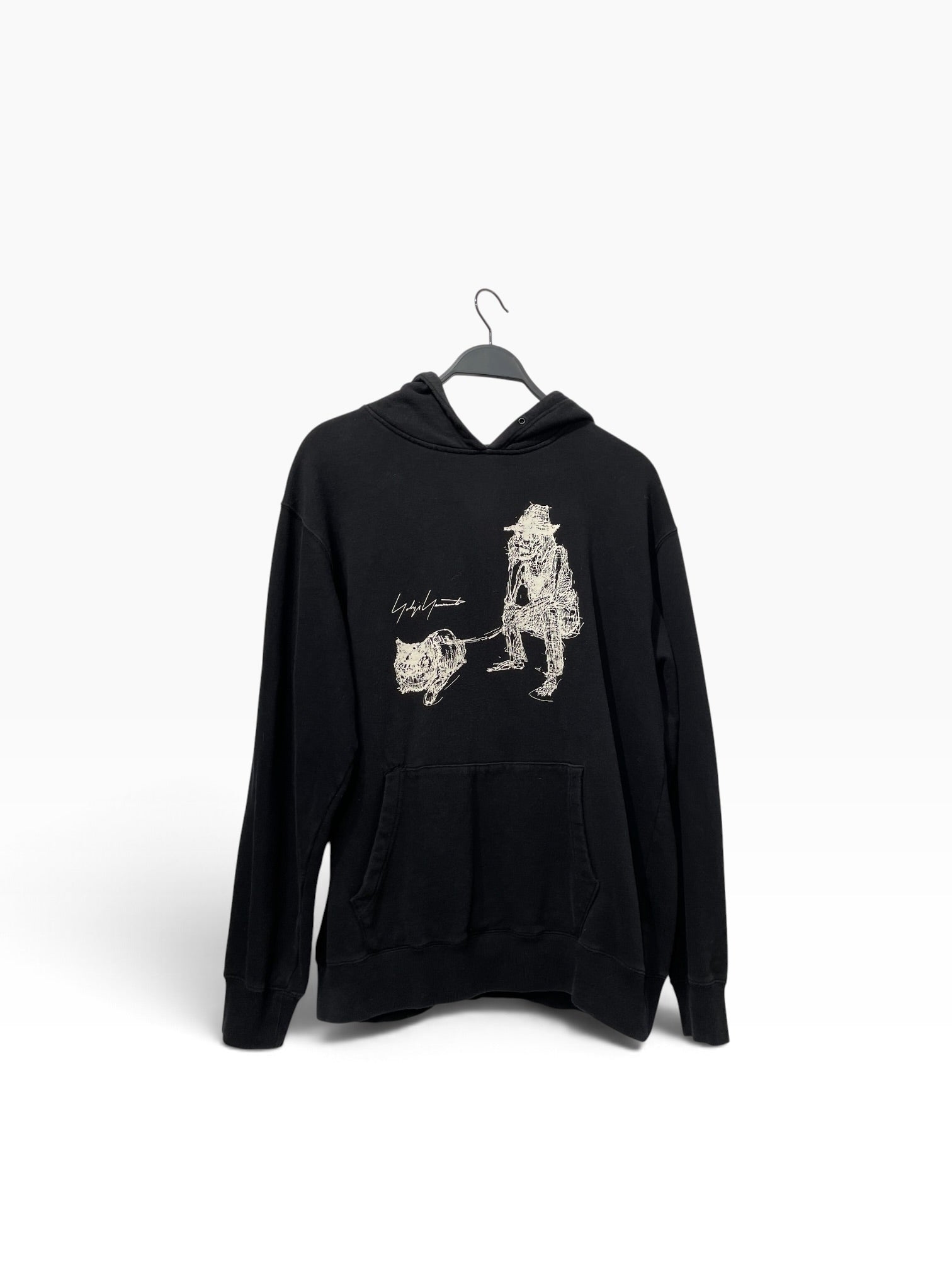 YOHJI YAMAMOTO/Hoodie/6/Cotton/BLK/ view 1
