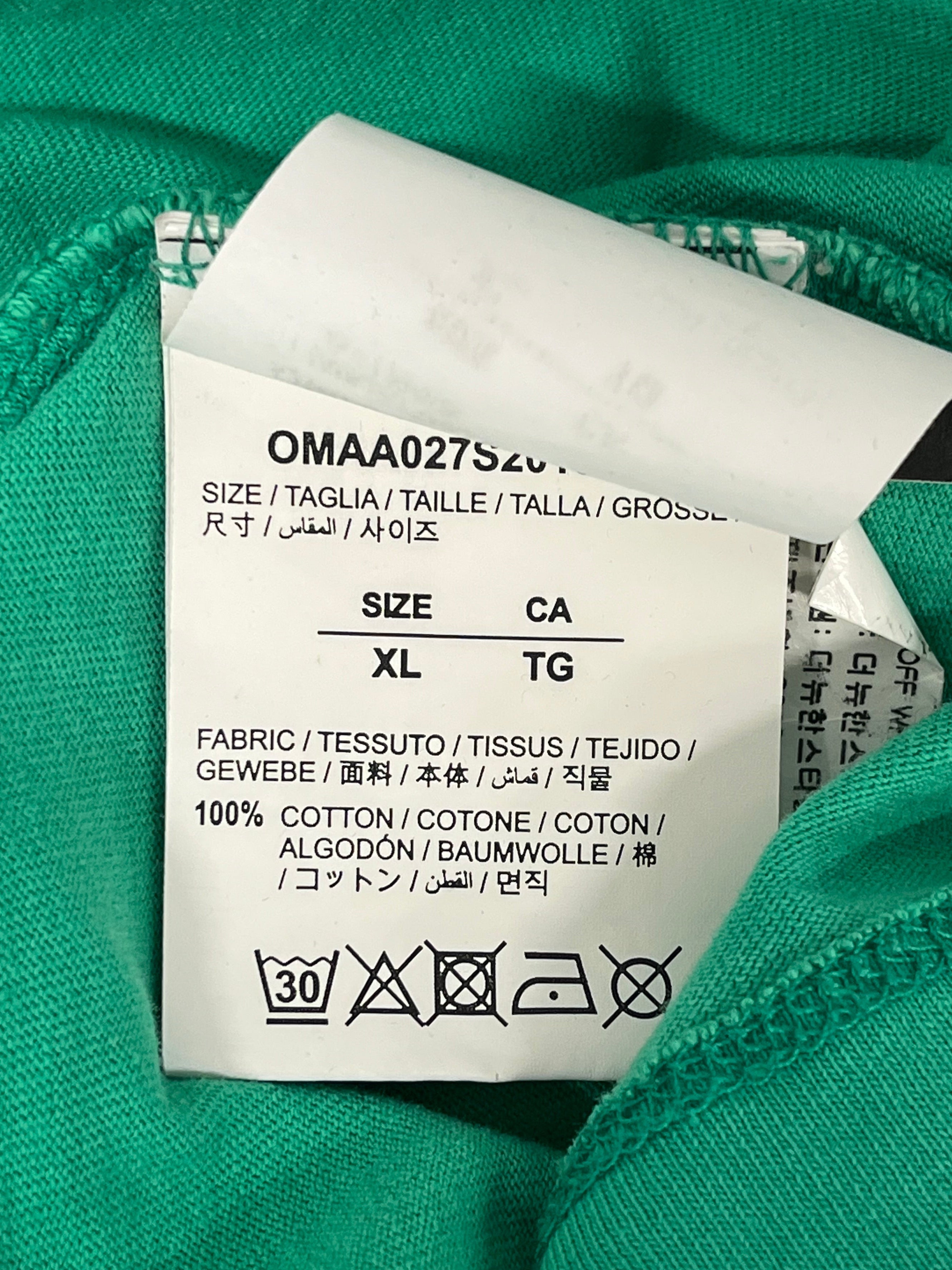 OFF-WHITE/T-Shirt/XL/Cotton/GRN/Fence Arow logo view 4