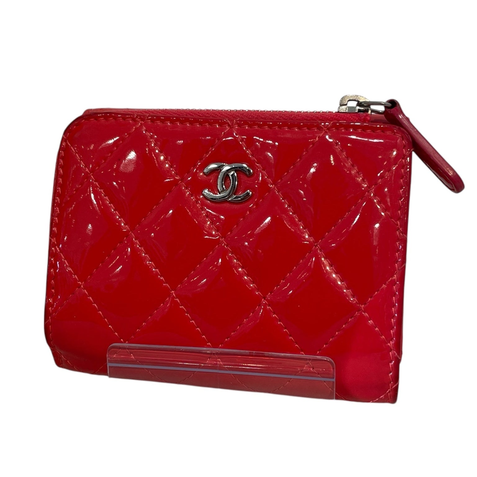 CHANEL/Wallet/Leather/RED/Quilted Patent Leather L Yen view 1