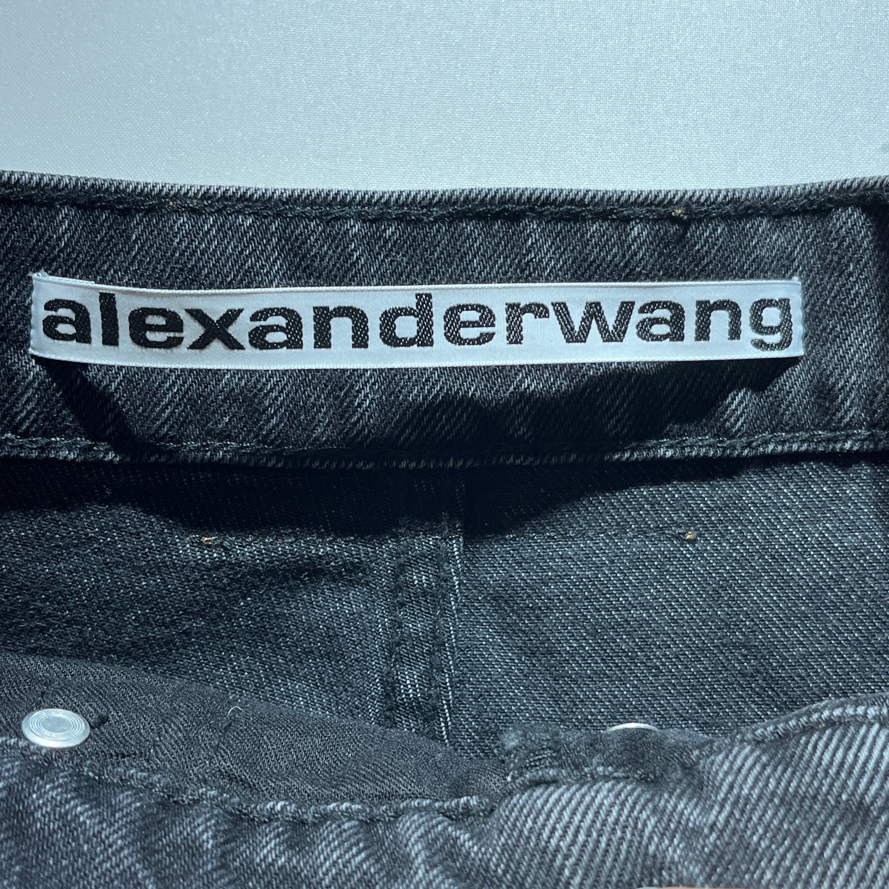 Alexander Wang/Straight Pants/25/Denim/GRY/Coated Straight Denim view 4
