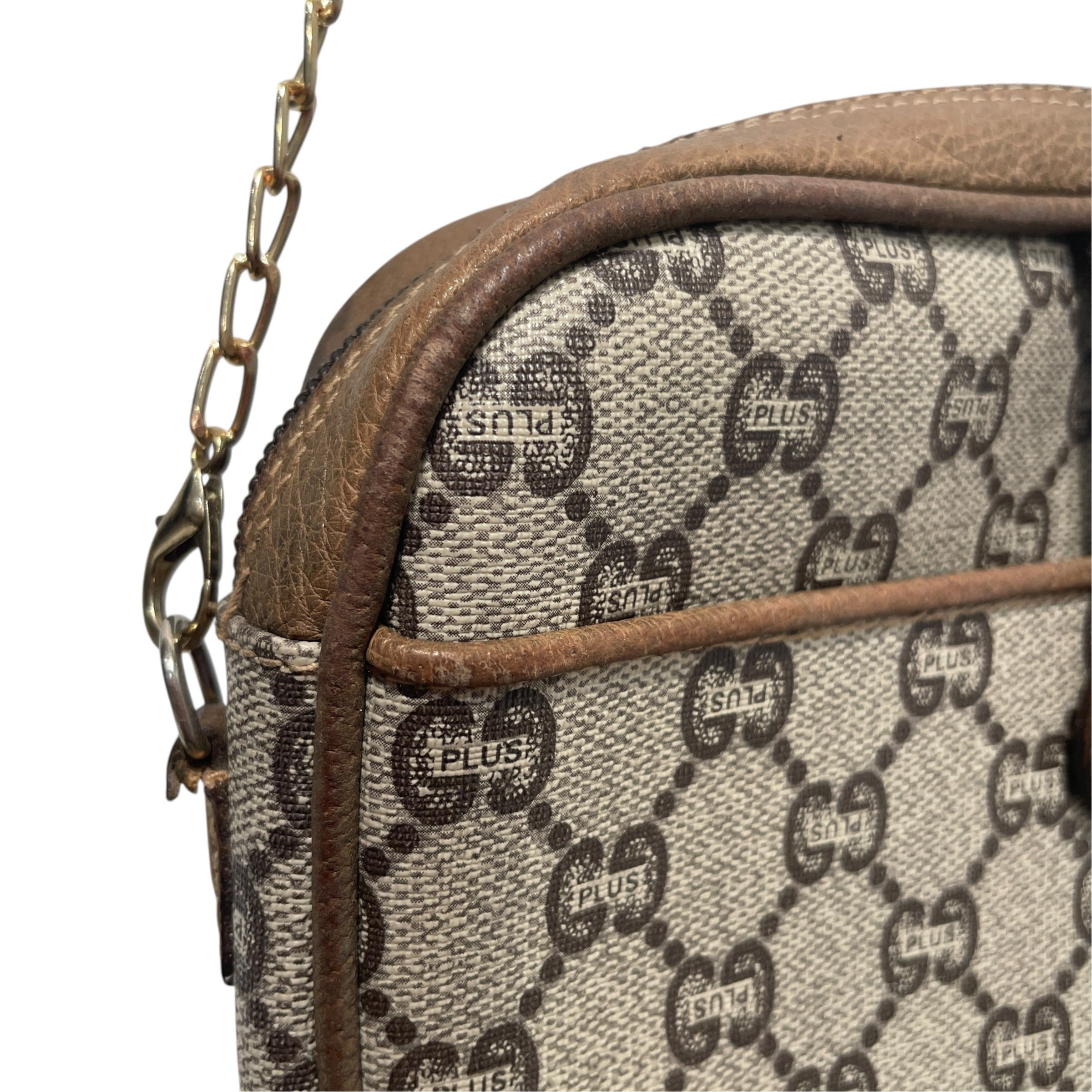GUCCI/Cross Body Bag/Monogram/Leather/GRY/Plus Mini Shoulder view 6