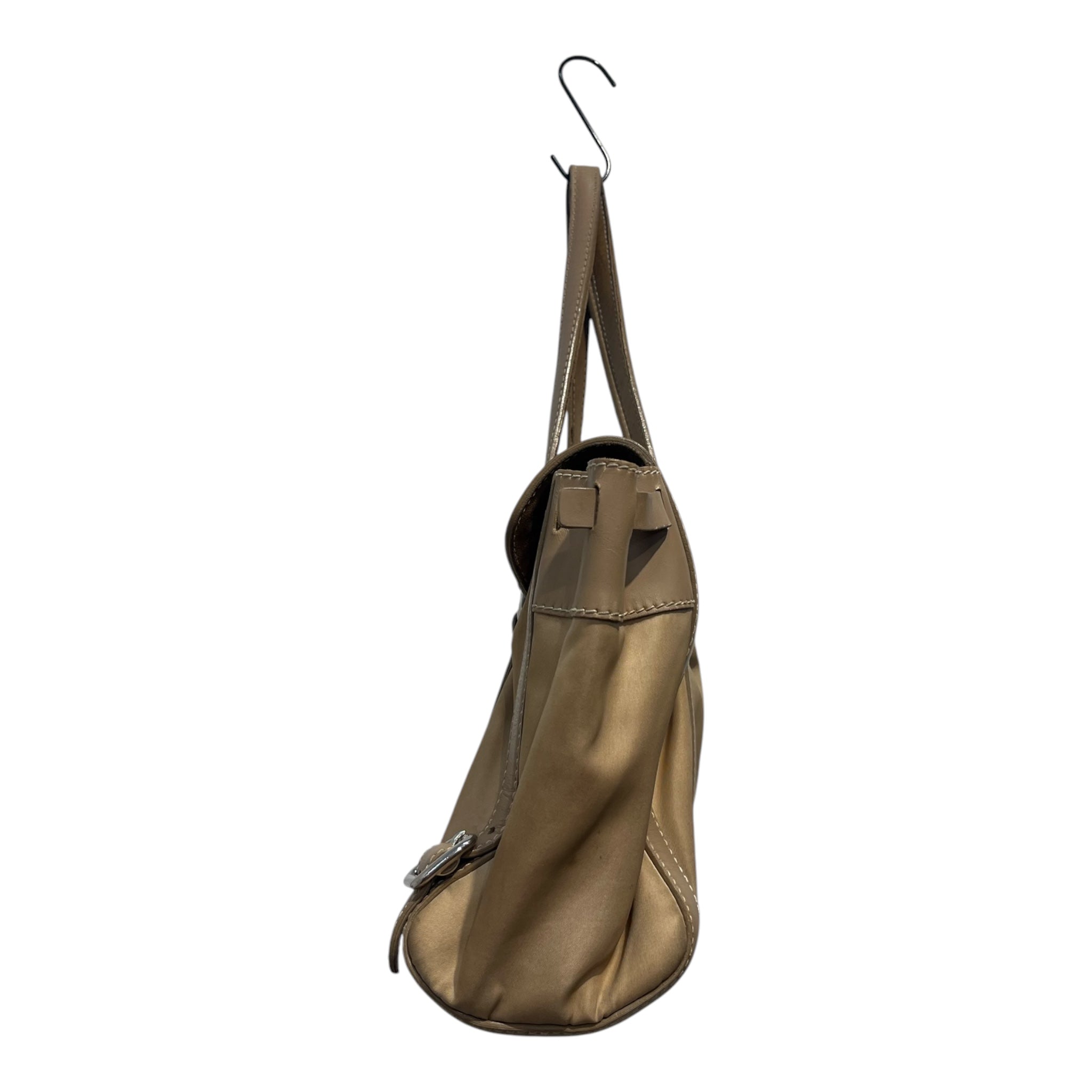 PRADA/Hand Bag/Nylon/BEG/VITELLO DAINO PUSHLOCK BAG view 3