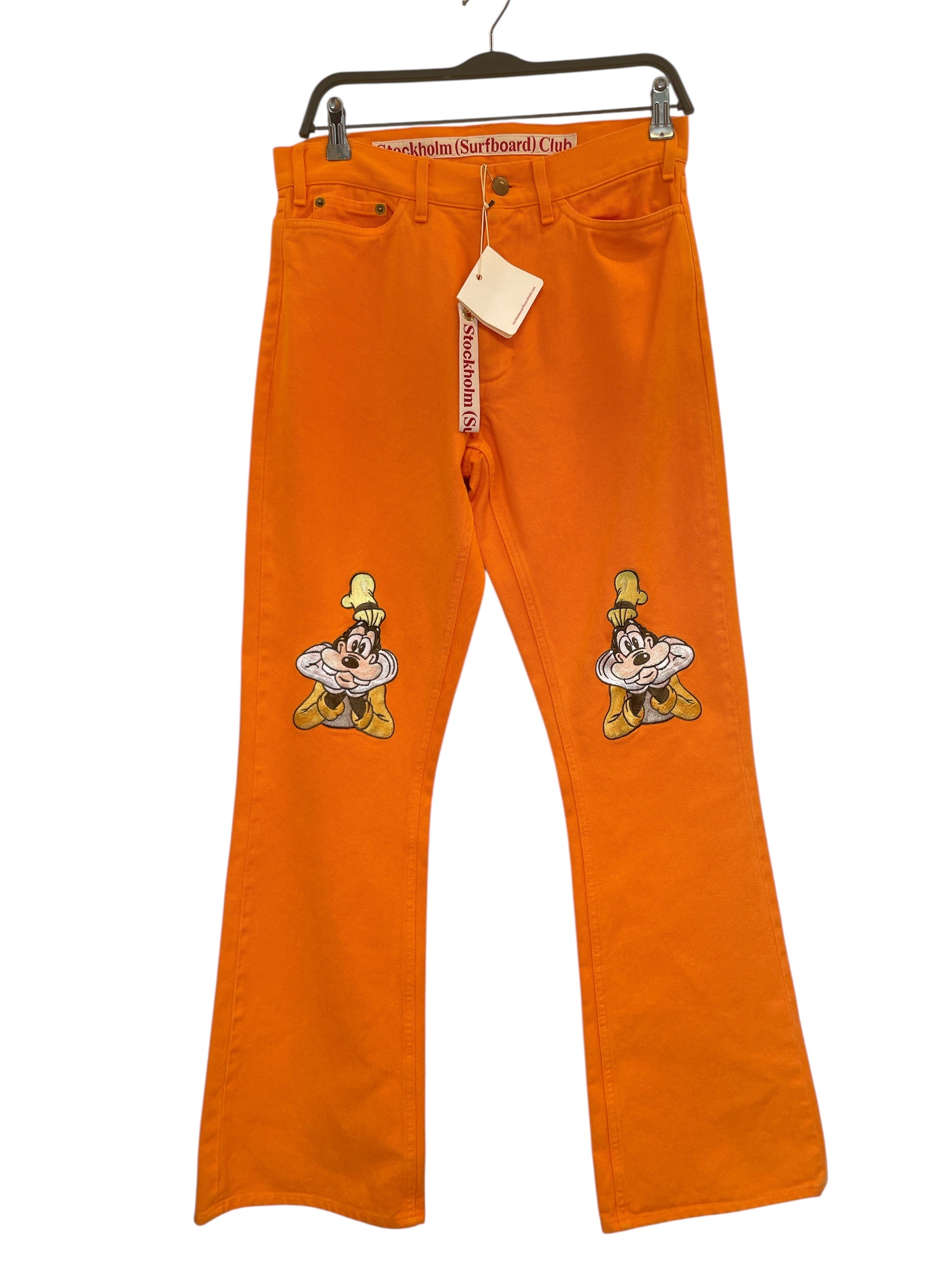 STOCKHOLM SURFBOARD/Straight Pants/44/Cotton/ORN/GOOFY ON THE KNEES view 1