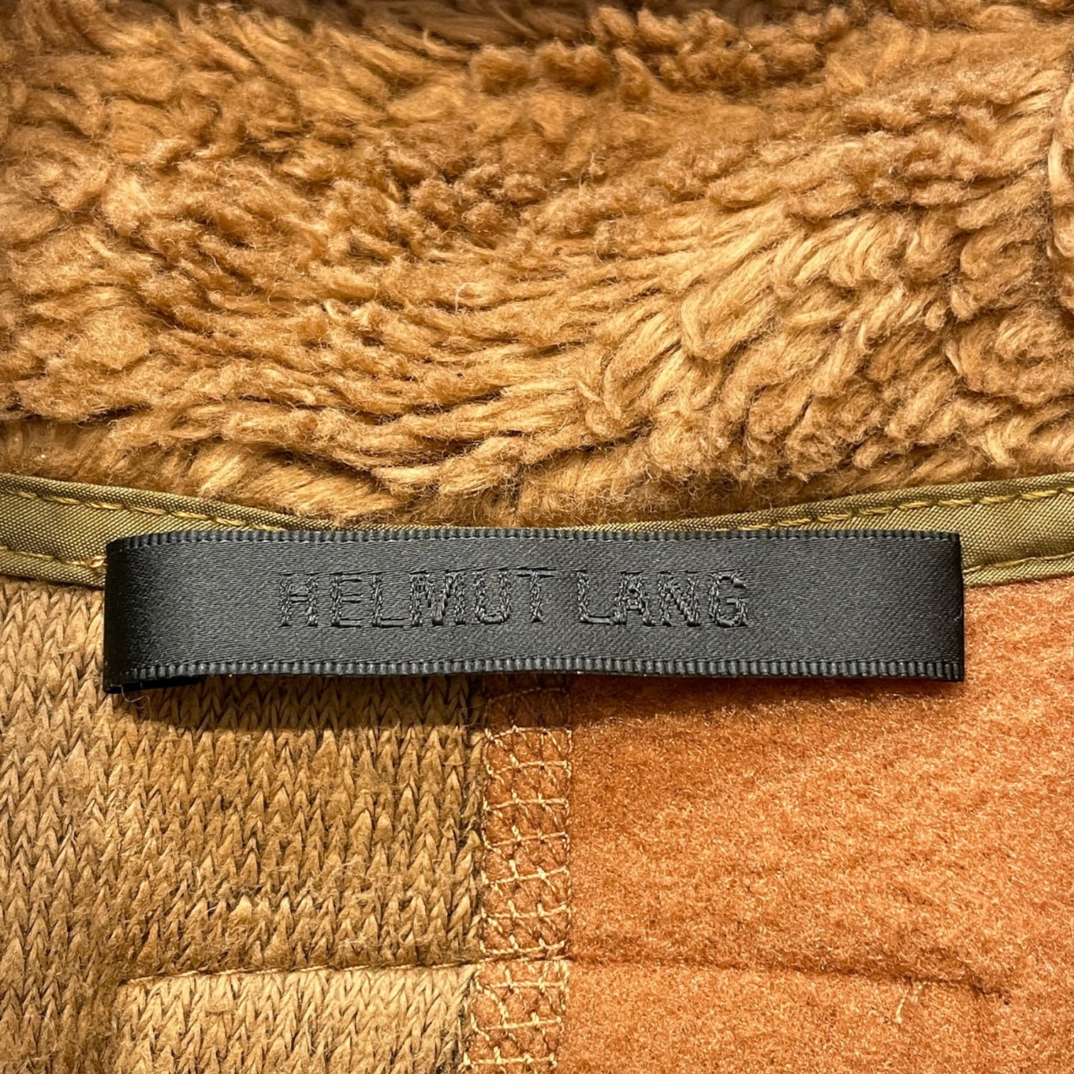 Helmut Lang/Fleece Jkt/S/Cotton/BRW/walnut patchwork fleece view 3