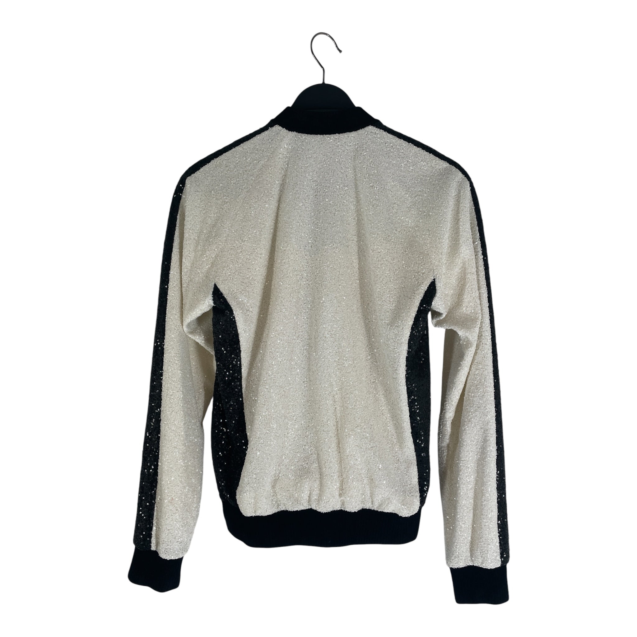 BALMAIN/Track Jkt/34/Polyester/WHT/SEQUIN BOMBER JACKET view 2