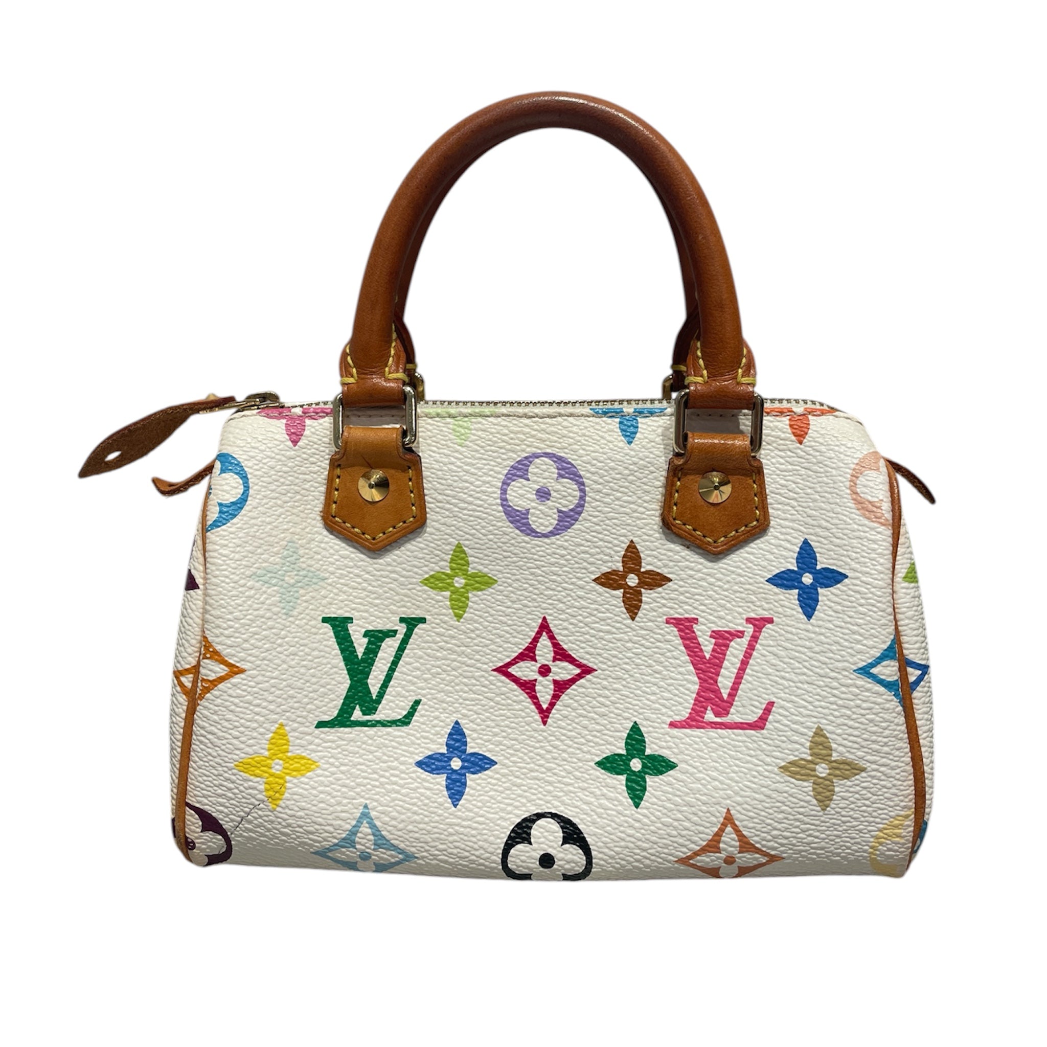 LOUIS VUITTON/Hand Bag/Leather/WHT/Takashi Murakami Mini Speedy