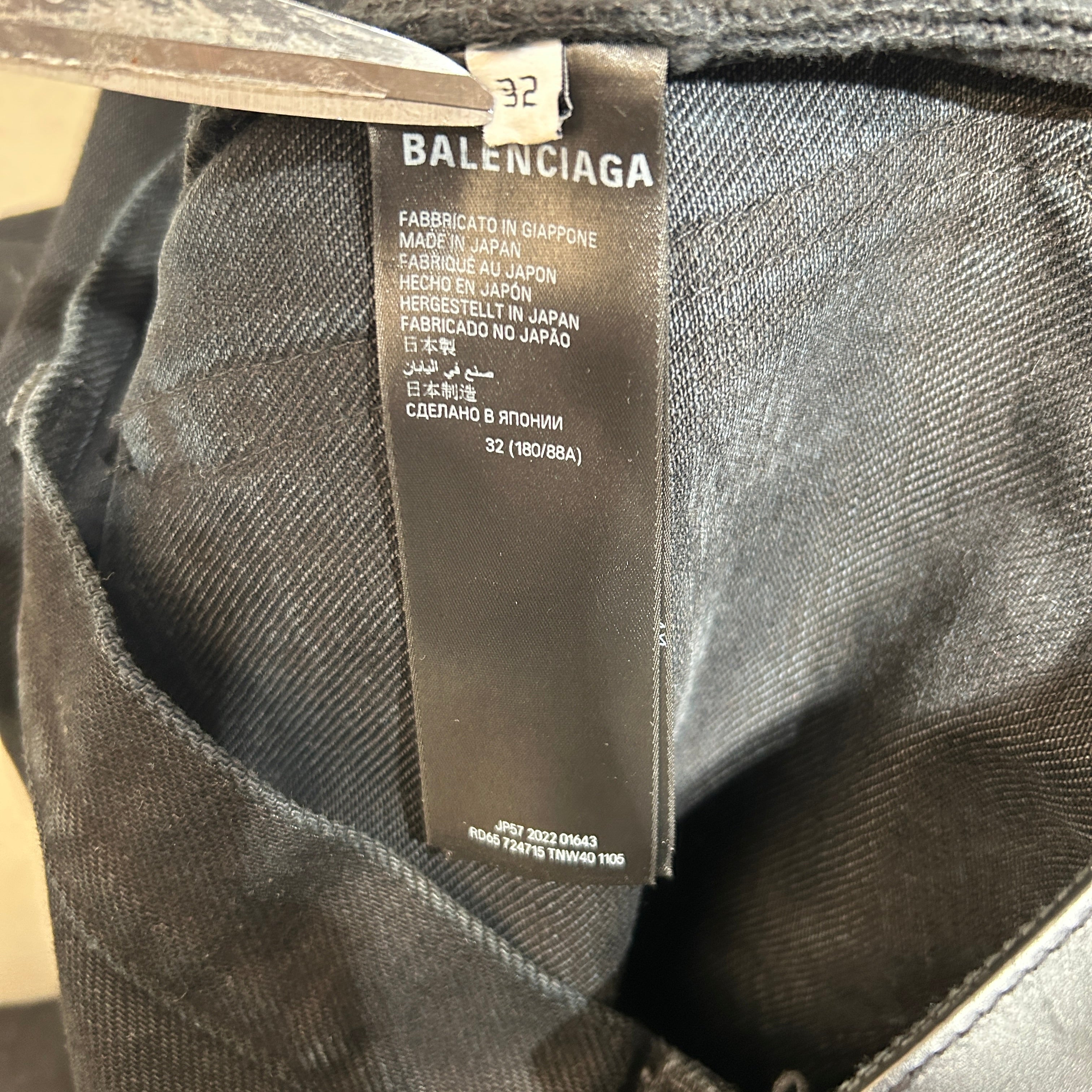 BALENCIAGA/Pants/32/Denim/BLK/2022 view 4