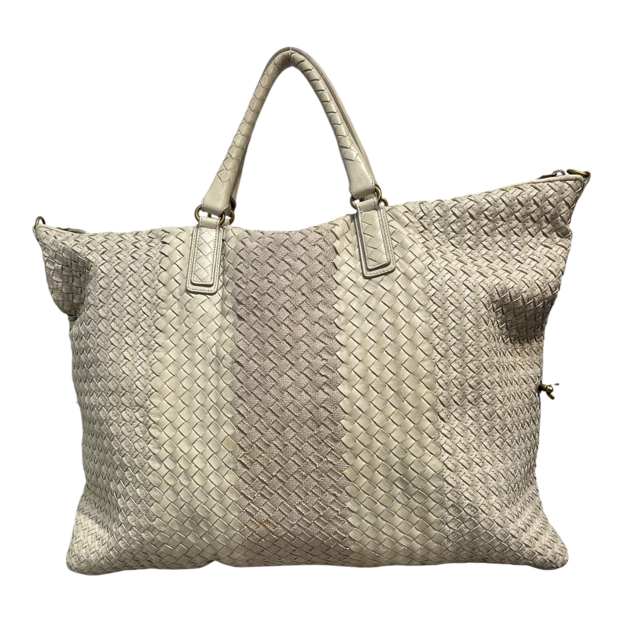 BOTTEGA VENETA/Tote Bag/Leather/CRM/WAFFLE/ COTTON MIDDLE view 1