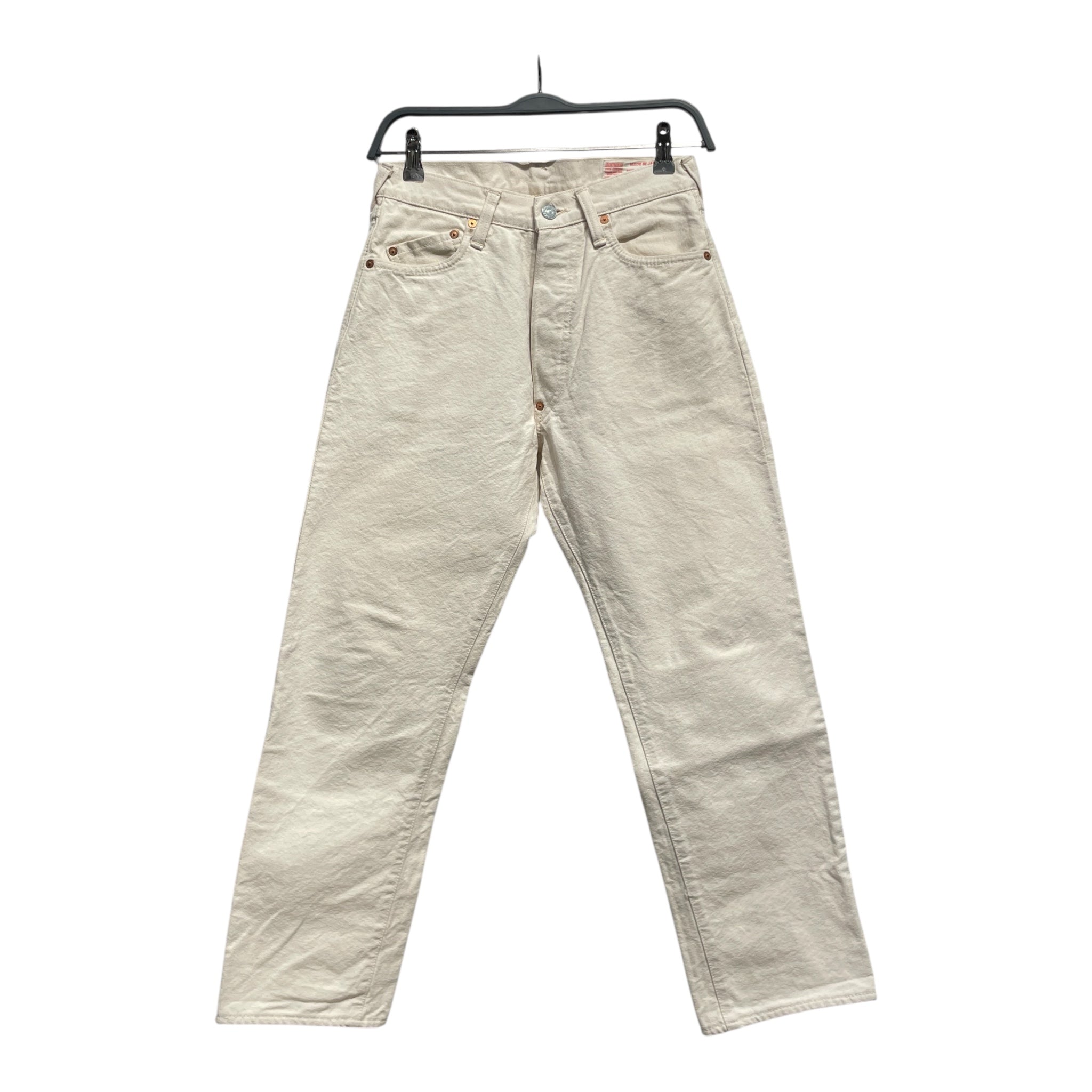 EVISU/Straight Pants/30/Denim/WHT/buckle back view 1