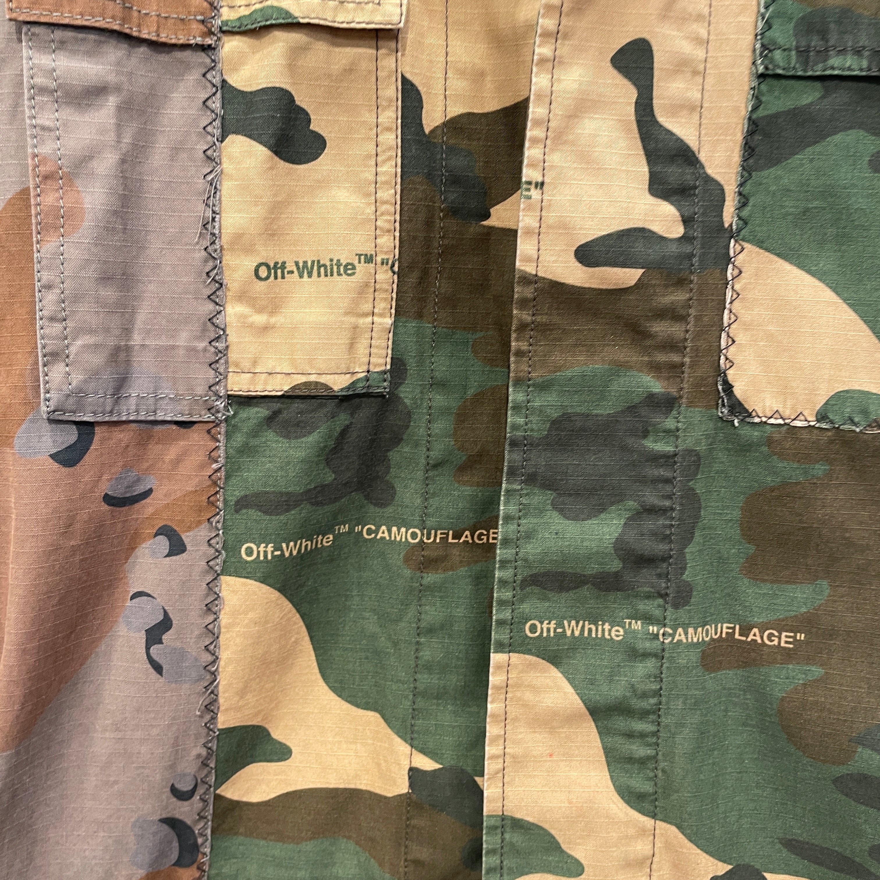 OFF-WHITE/LS Shirt/XS/Cotton/GRN/Camouflage/PATCH-WORK view 7