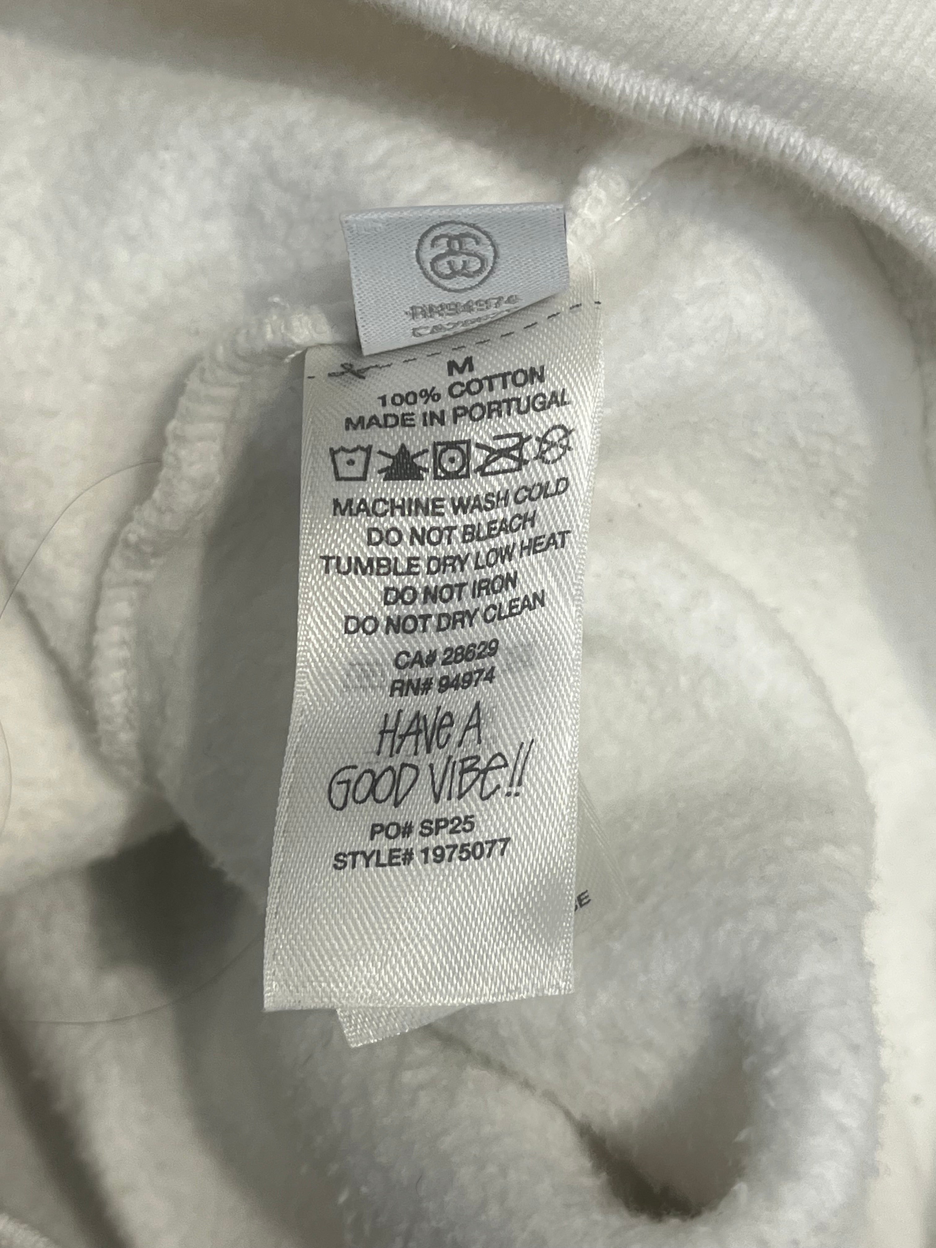 STUSSY/Zip Up Hoodie/M/Cotton/WHT/dice logo view 4