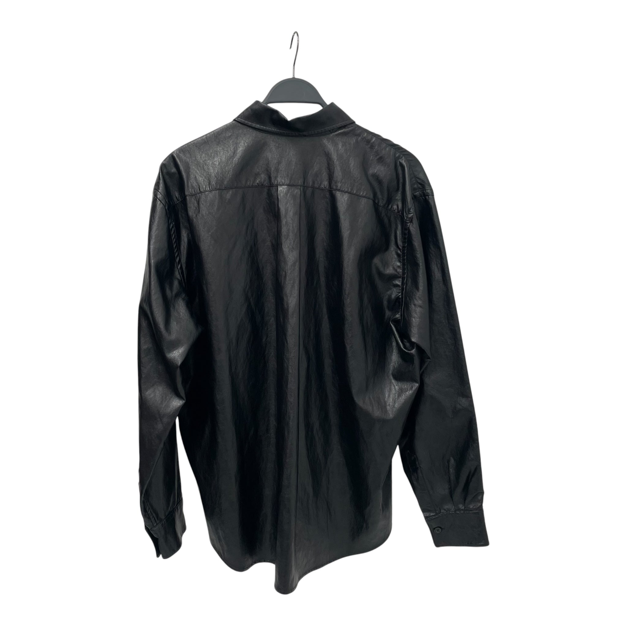 OUR LEGACY/LS Shirt/L/Leather/BLK/Chest pocket view 2