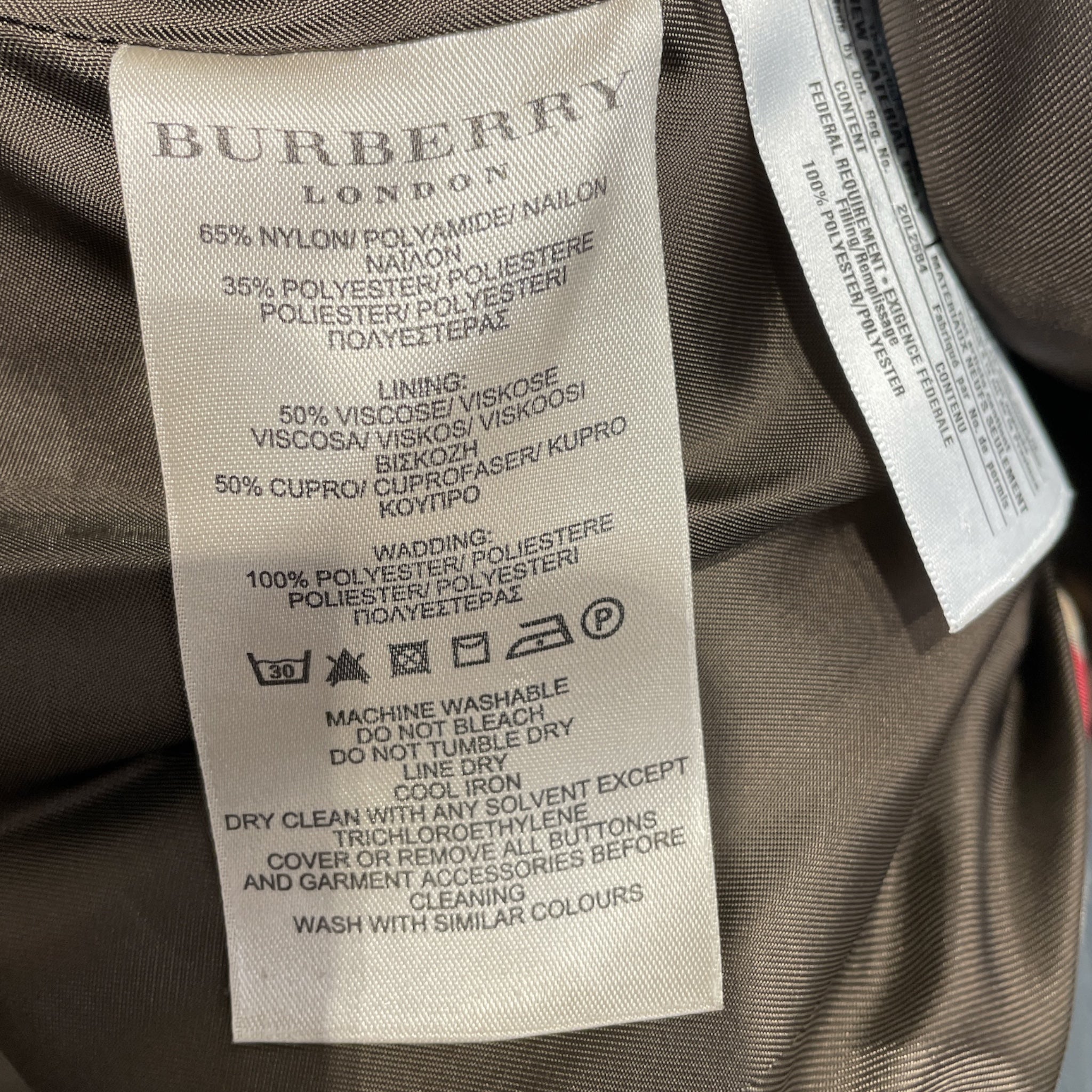 BURBERRY LONDON/Trench Coat/S/Nylon/GRY/Grey Puffer Trench Coat Jacket view 4
