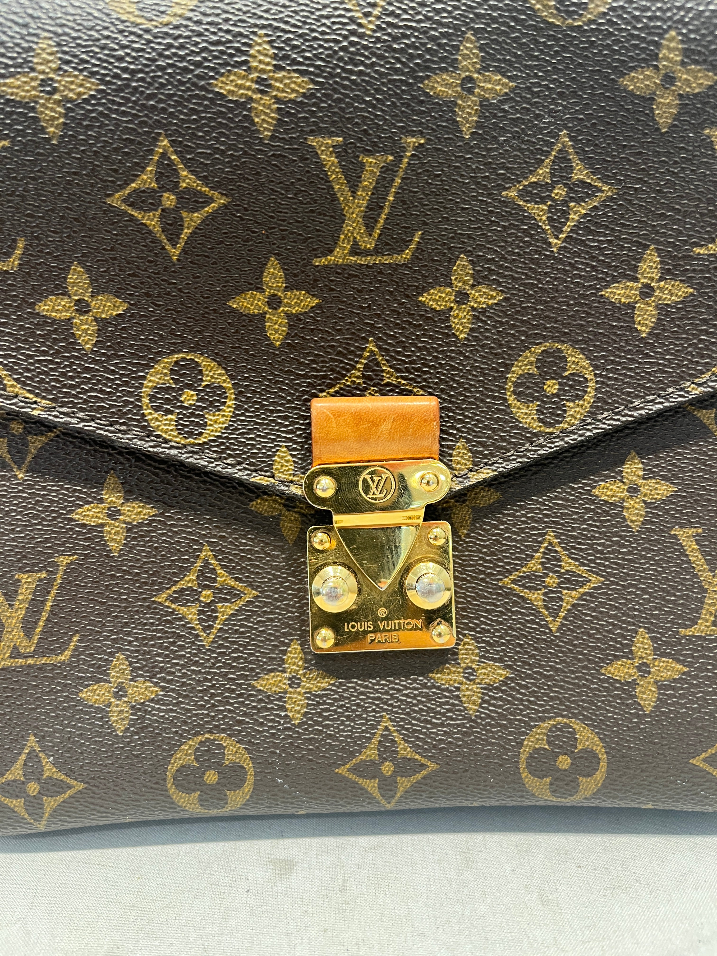 LOUIS VUITTON/Cross Body Bag/Monogram/Leather/BRW/POCHETTE METIS BRWN INTERIOR view 7