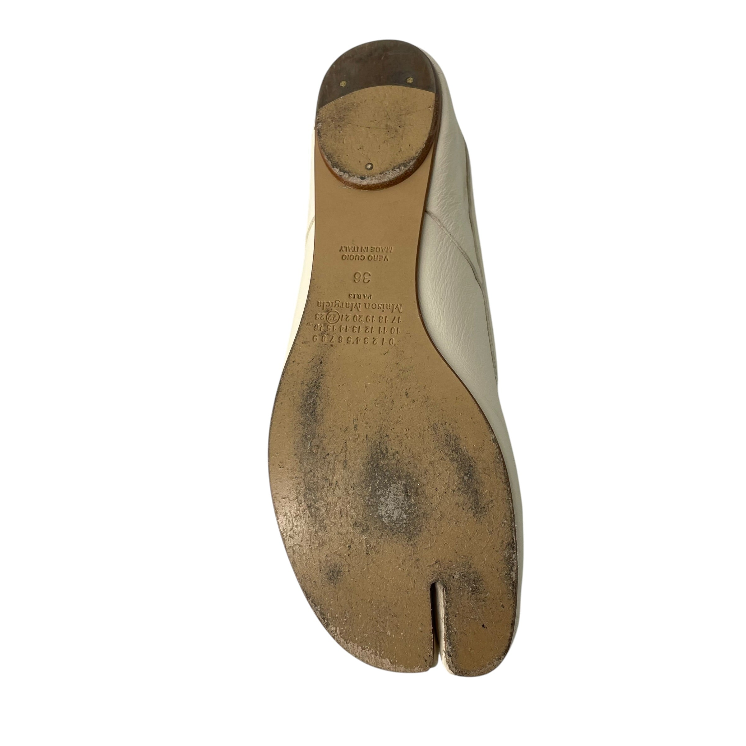 Maison Margiela/Flat Shoes/EU 36/Leather/WHT/BALLET TABI FLAT view 5