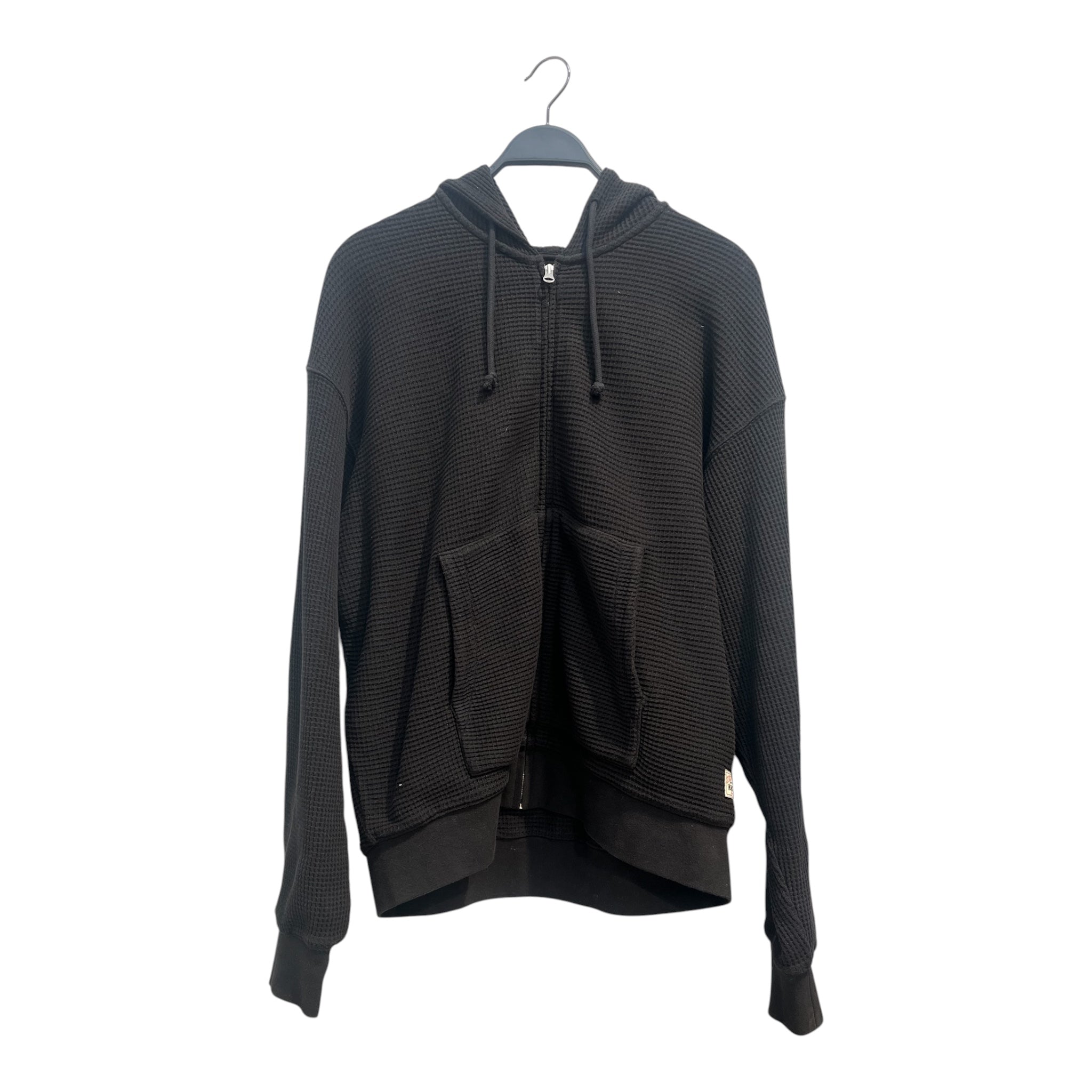 STUSSY/Zip Up Hoodie/XL/Cotton/GRY/WAFFLE KNIT HOODIE view 1