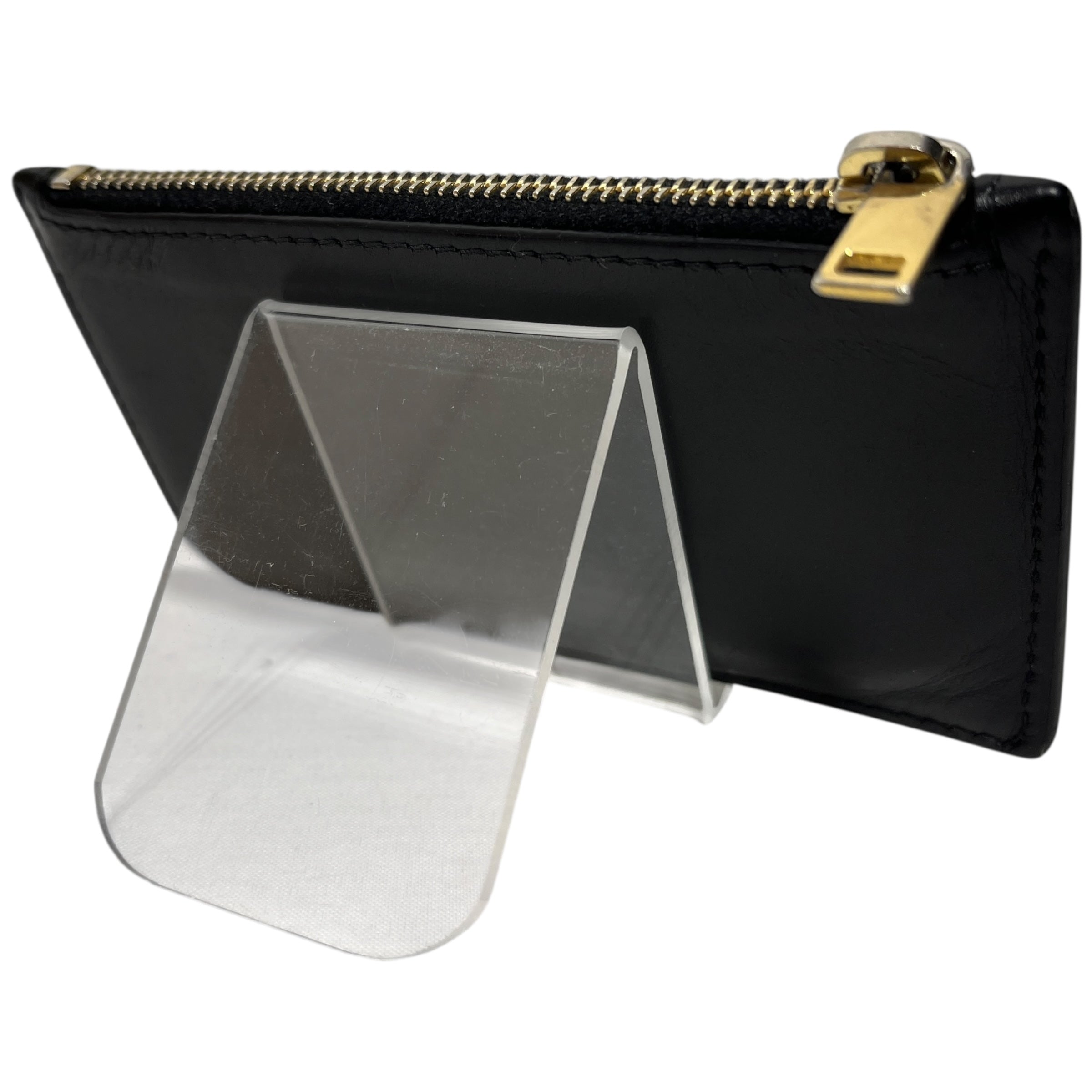 SAINT LAURENT/Wallet/Leather/BLK/Zip Card Holder view 2