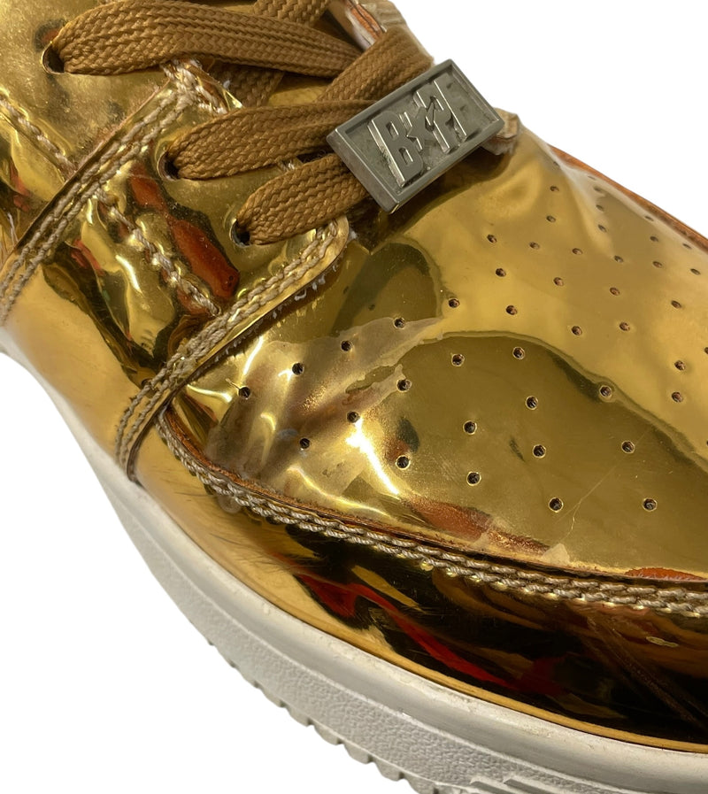 BAPE STA!/Hi-Sneakers/US 10/Leather/GLD/GOLD/WHT